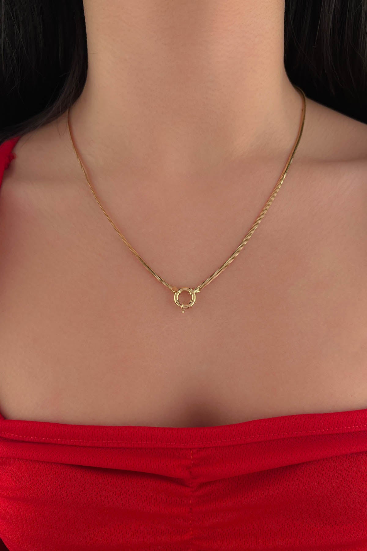 14K Gold Classic Snake Chain With Sailor Lock
