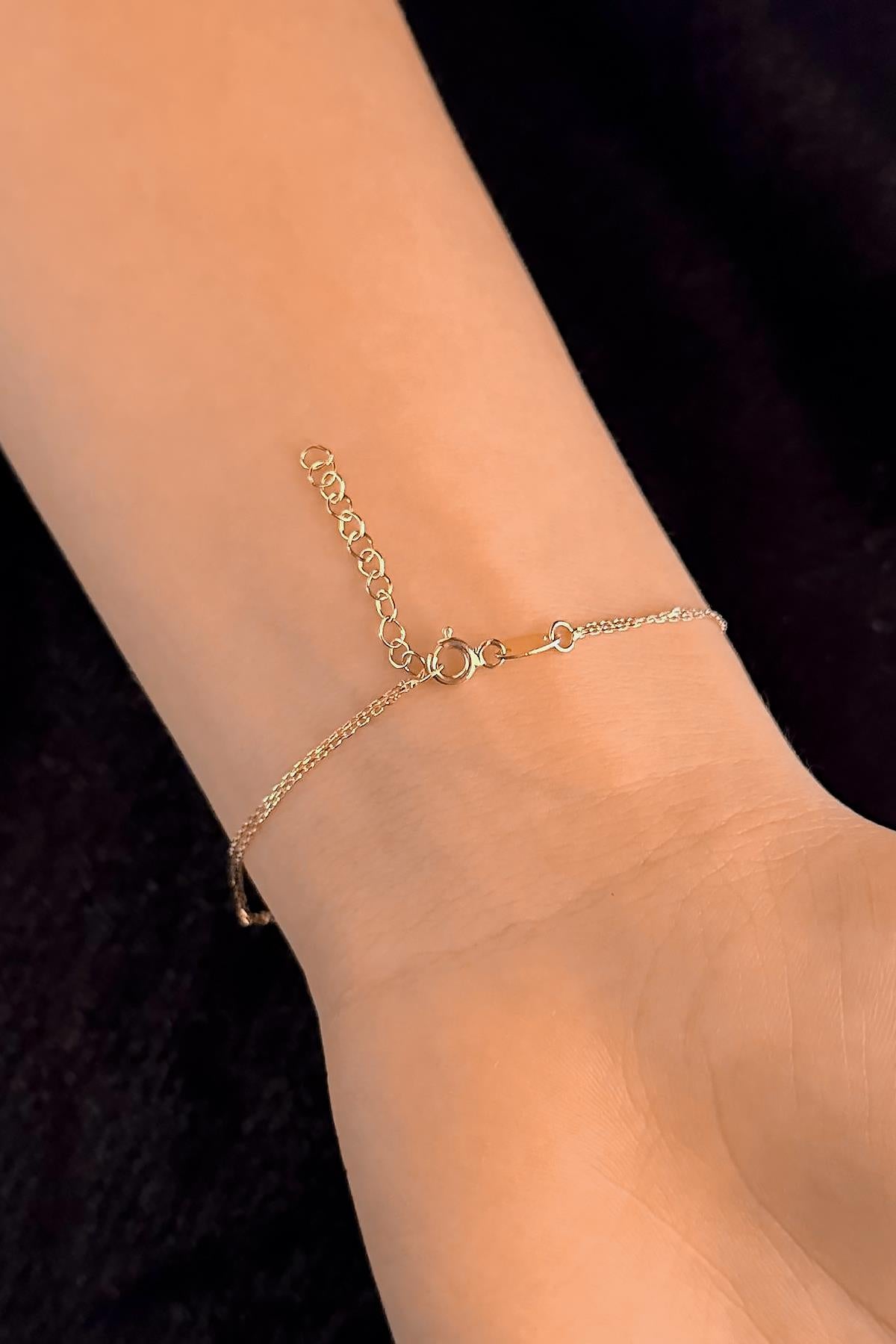 14K Gold Puffy Heart Bracelet