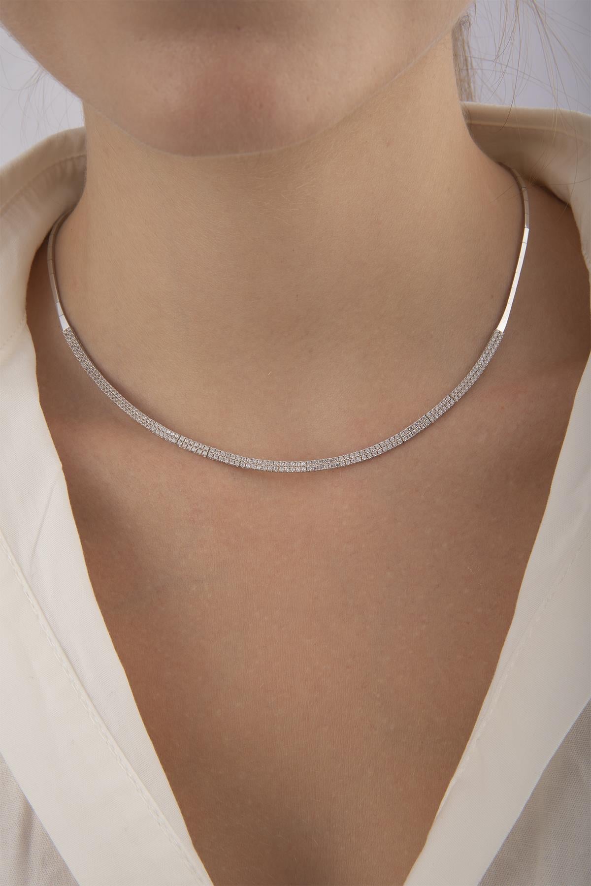 14K Gold Double Row Tennis Set (Necklace , Earrings , Bracelet )