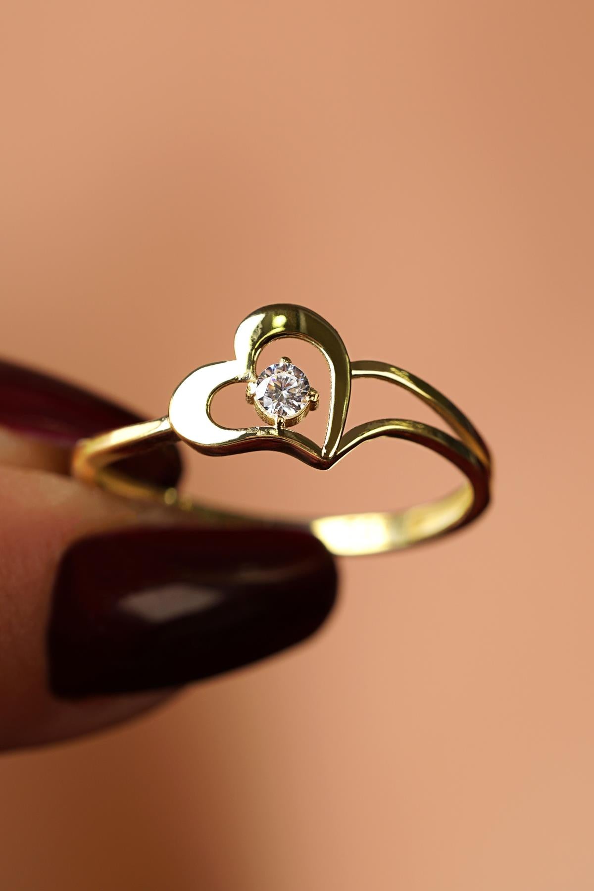 14 K Gold Love Drop Ring