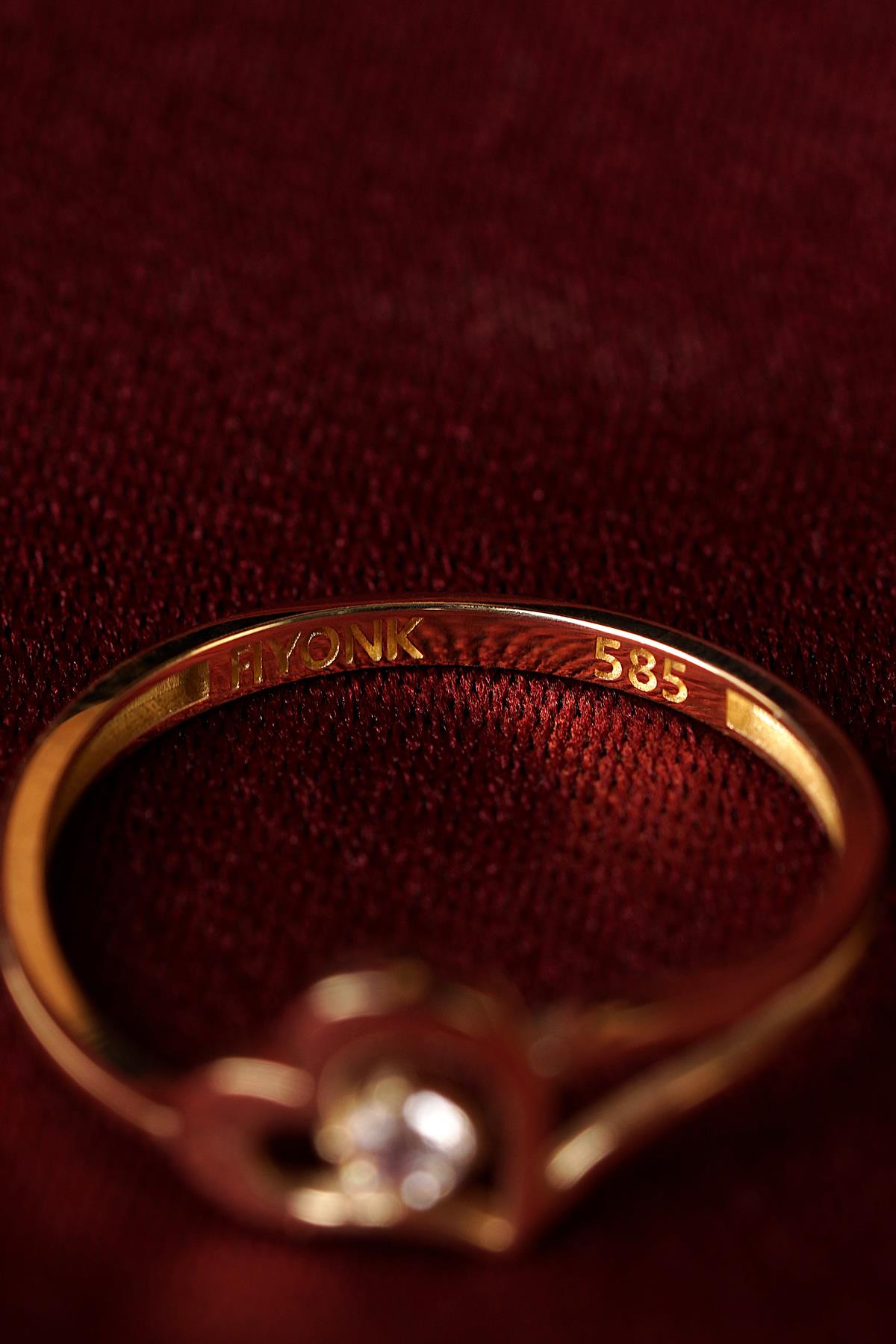 14 K Gold Love Drop Ring