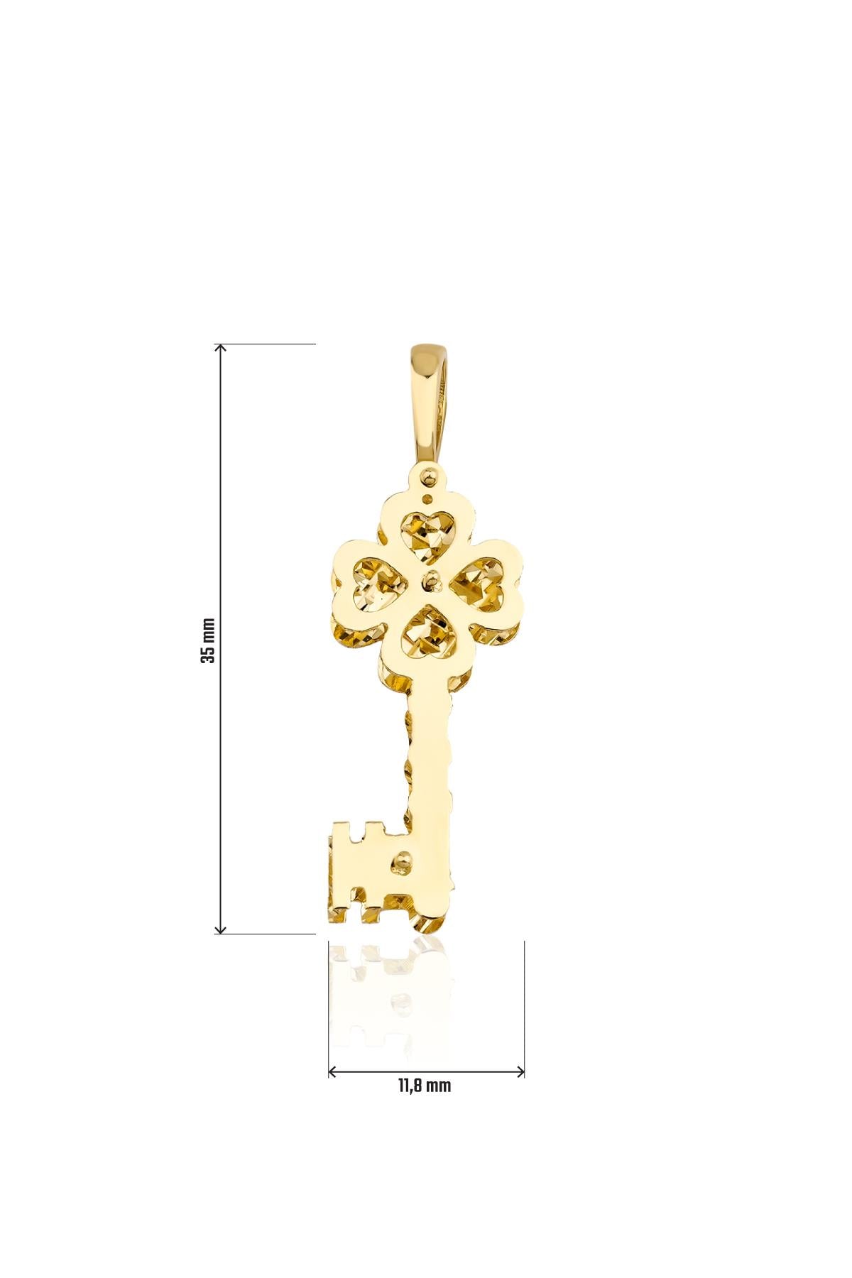 14K Gold 3D Key Charm