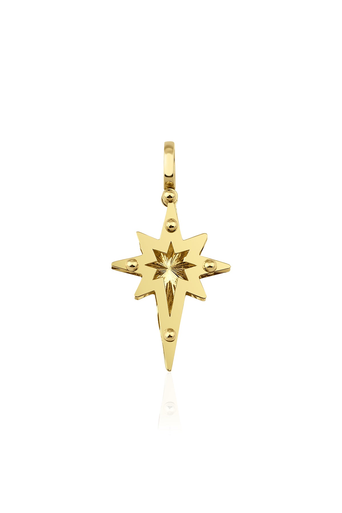 14K Gold 3D Polar Star Charm