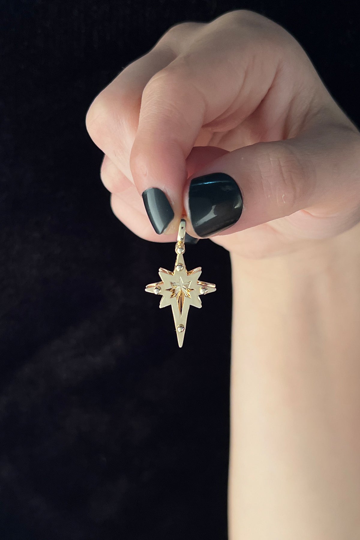 14K Gold 3D Polar Star Charm