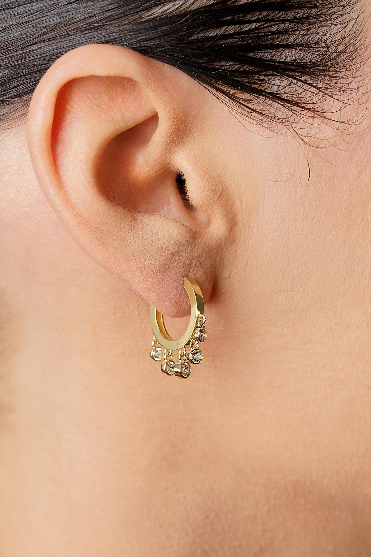14K Gold 5-Stone Earrings