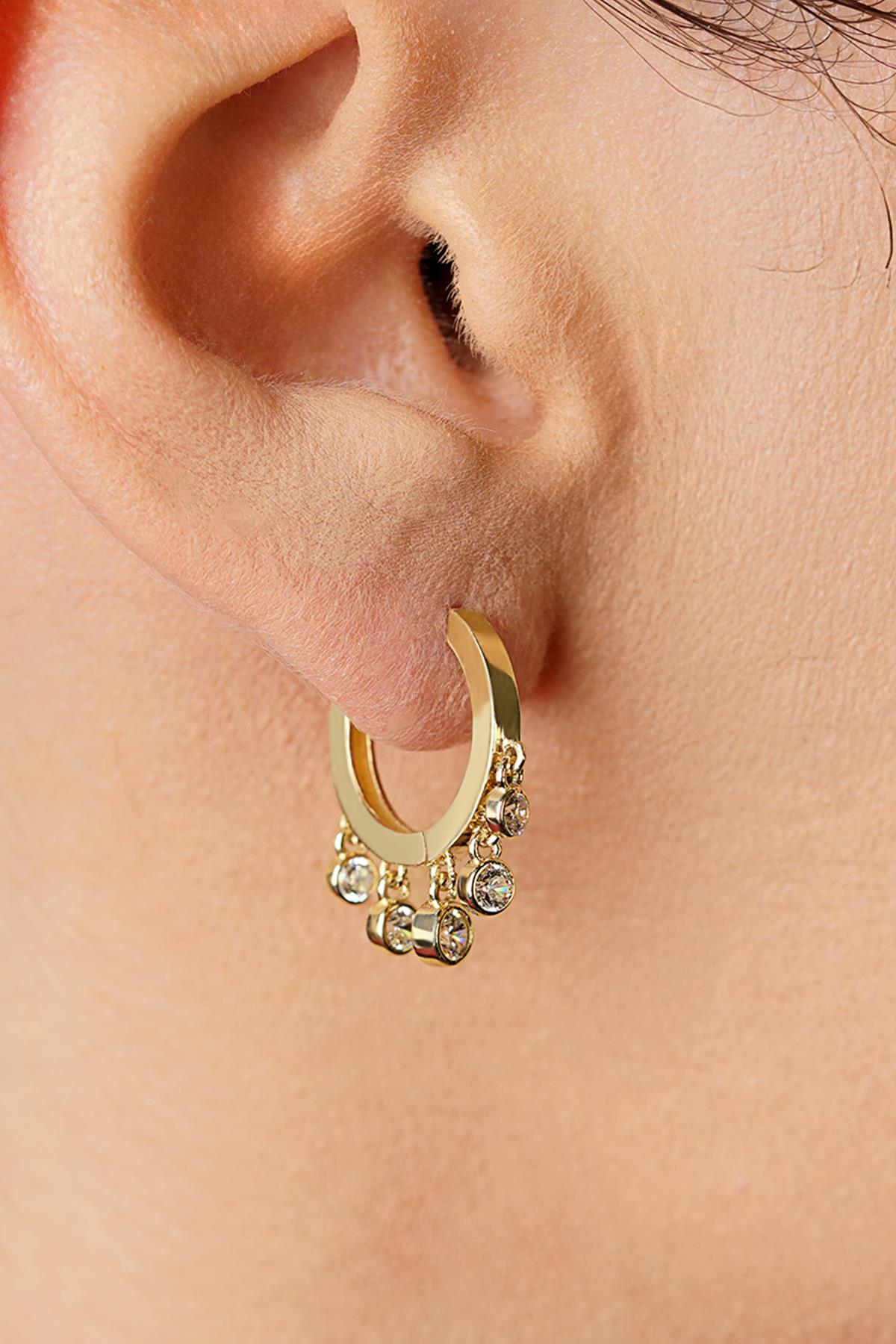 14K Gold 5-Stone Earrings