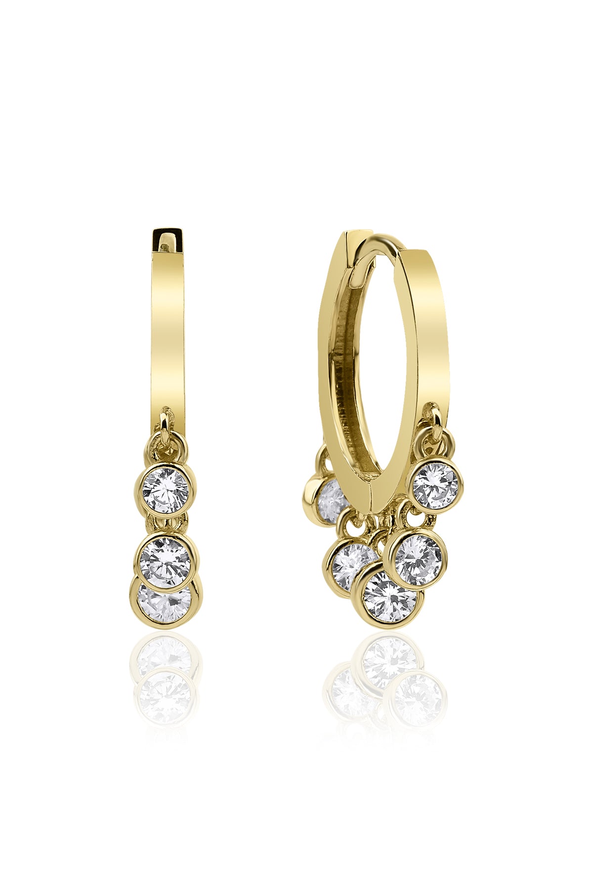 14K Gold 5-Stone Earrings