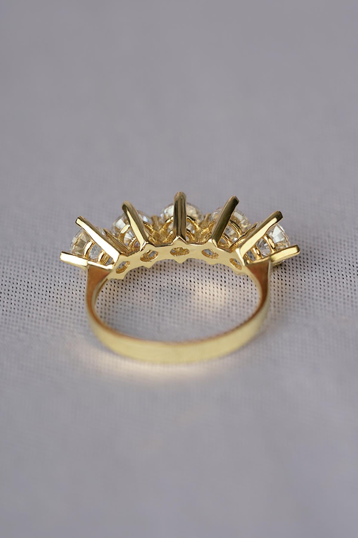 14K Gold 5 Stone Ring