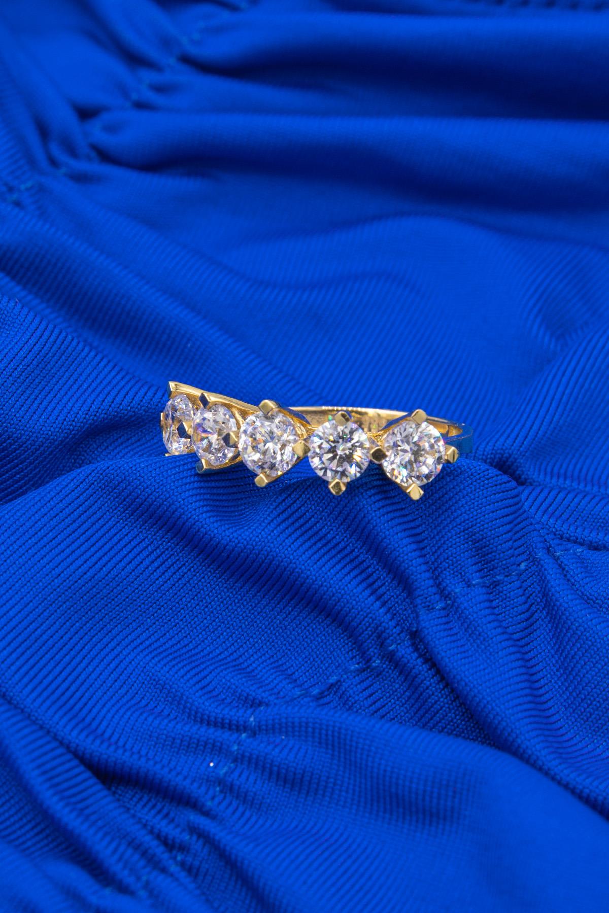 14K Gold 5 Stone Ring