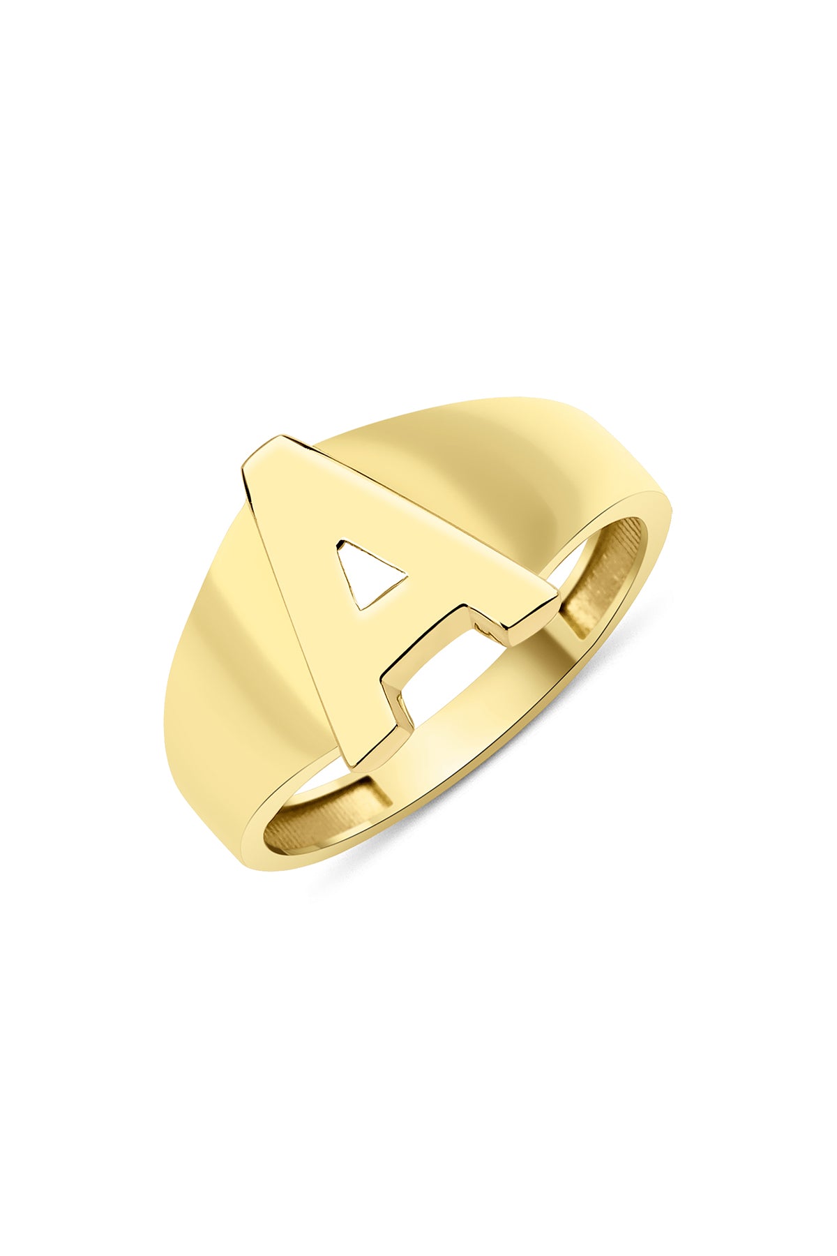 14k Gold A Initial Ring