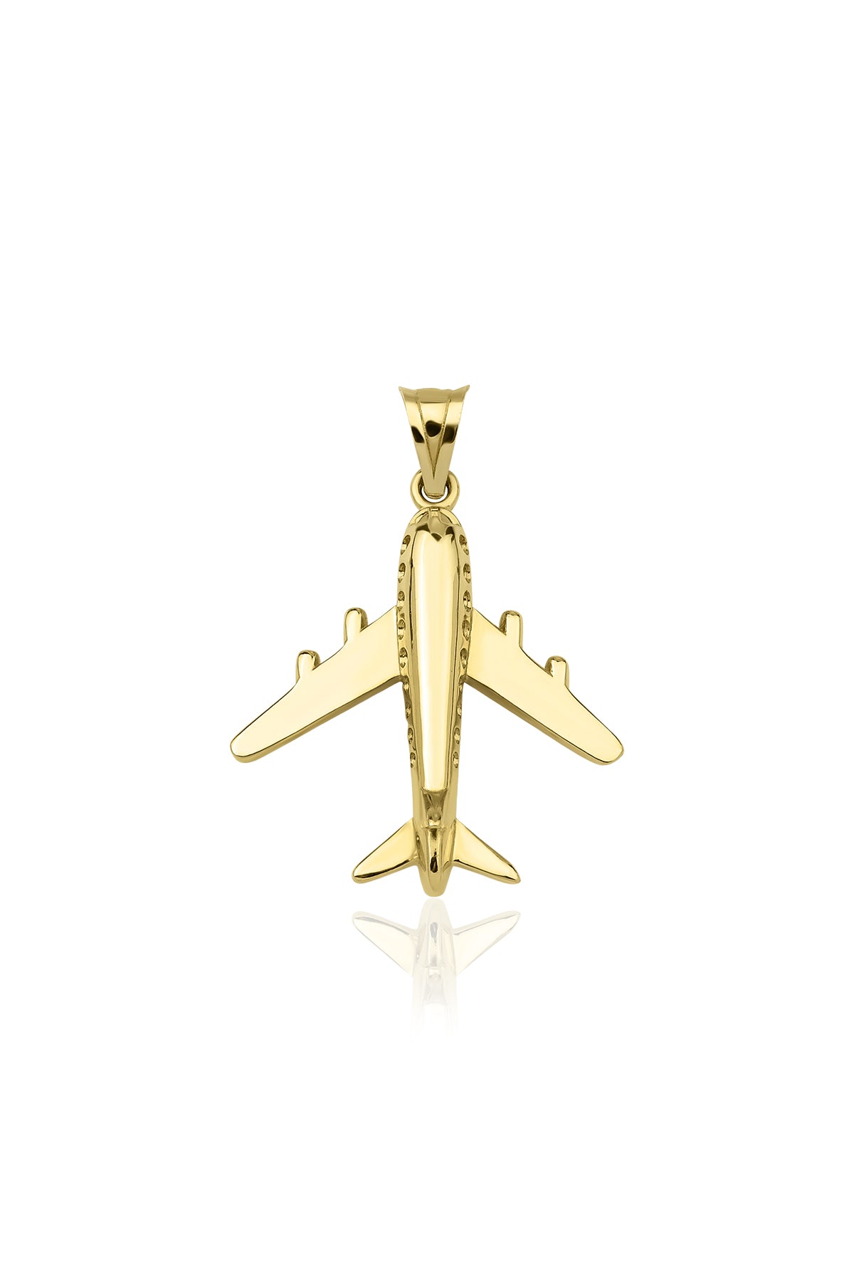 14K Gold Airplane Pendant