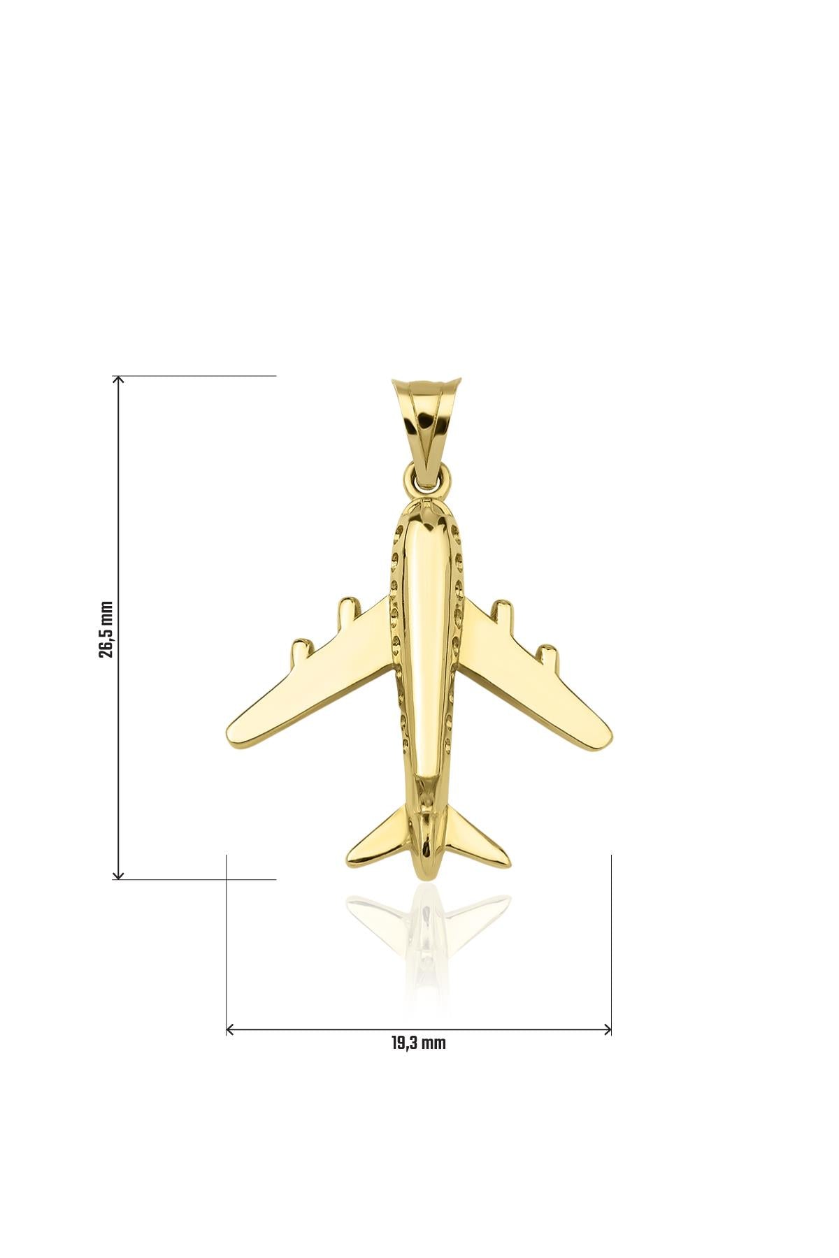 14K Gold Airplane Pendant