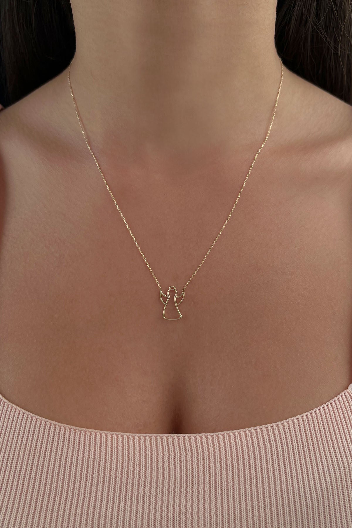 14K Gold Angel Necklace