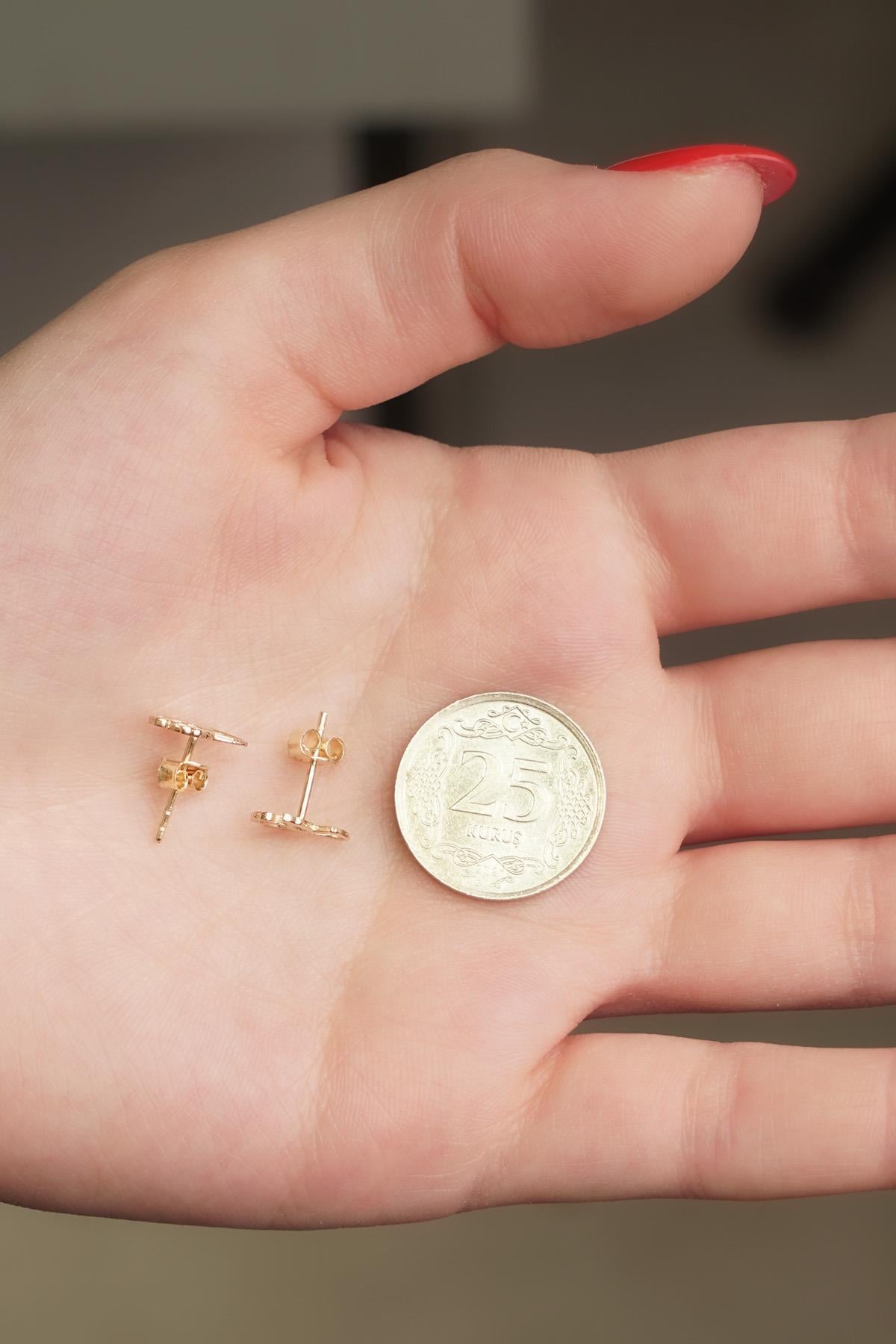14K Gold Angel Shape Stud Earrings