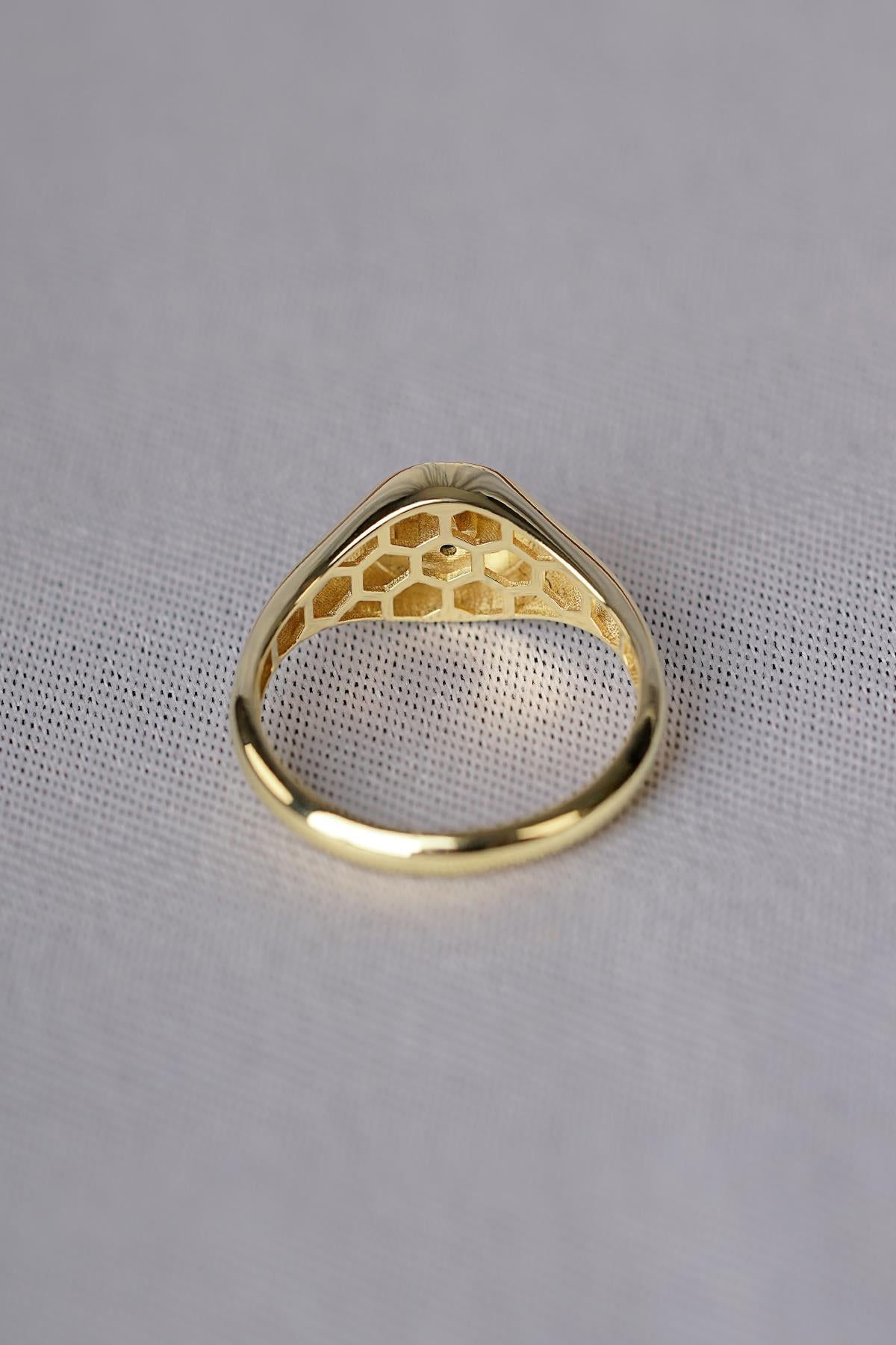 14K Gold Aquamarine North Star Ring