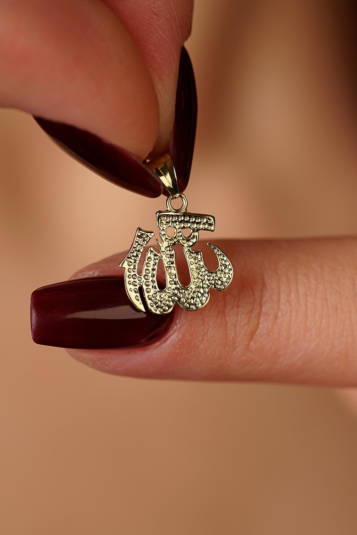 14K Gold Arabic Allah Pendant