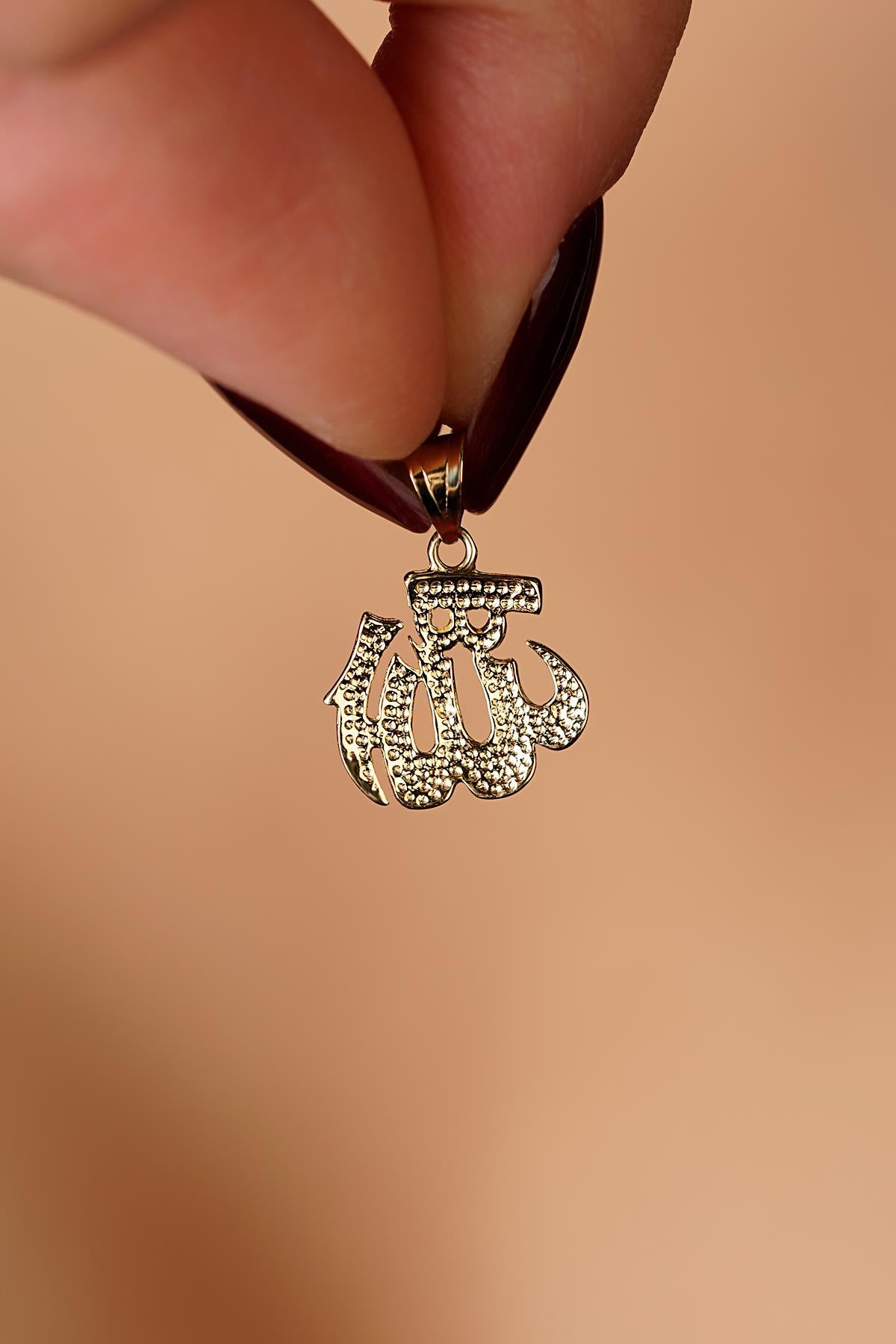14K Gold Arabic Allah Pendant