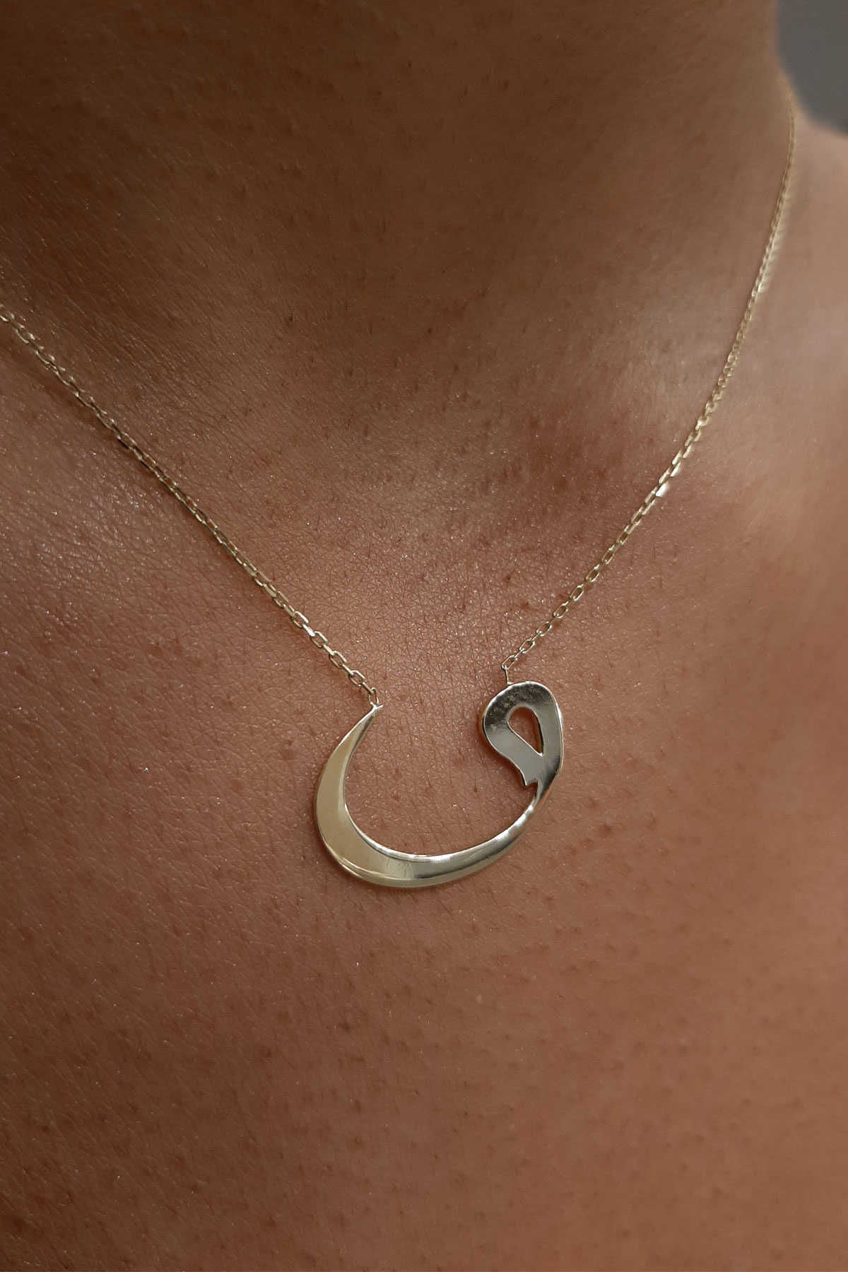 14K Gold Arabic Letter Necklace