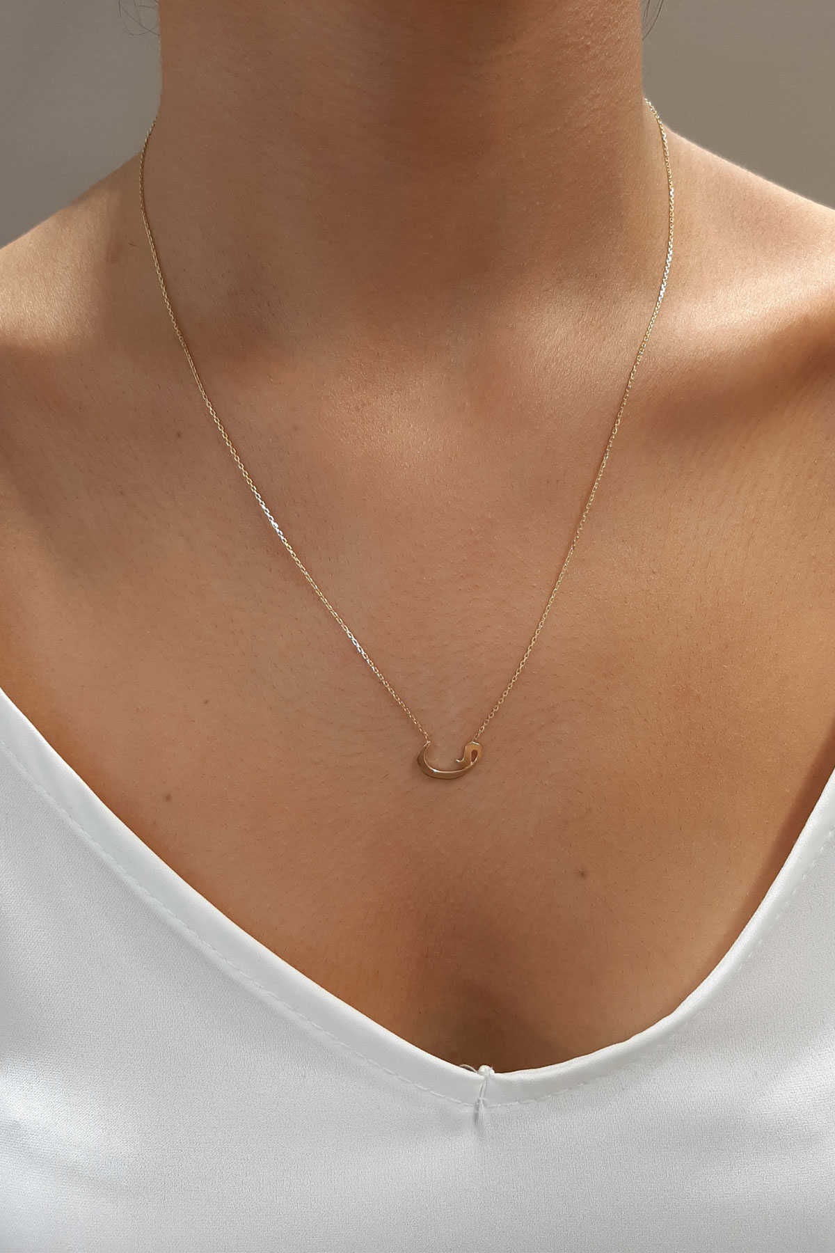 14K Gold Arabic Letter Necklace