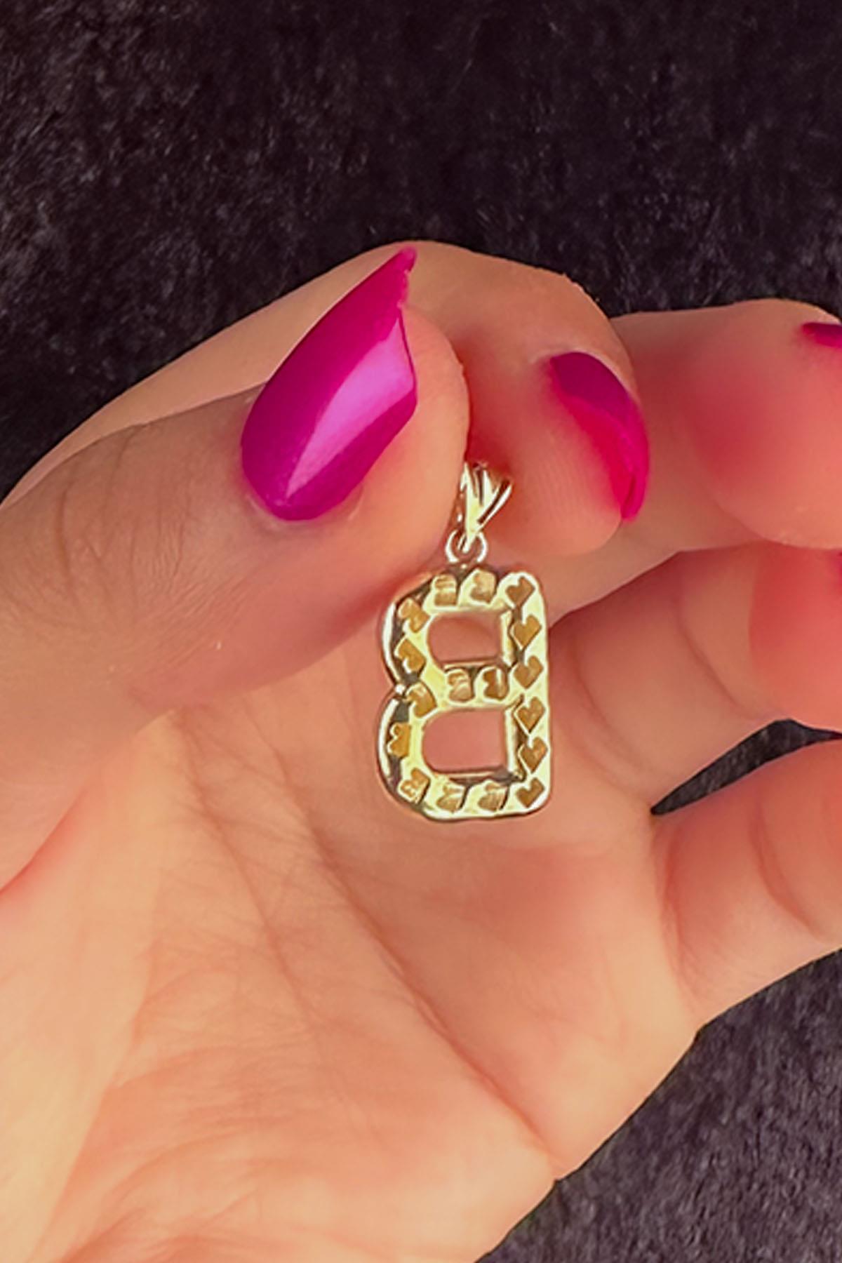 14K Gold B Letter Charm