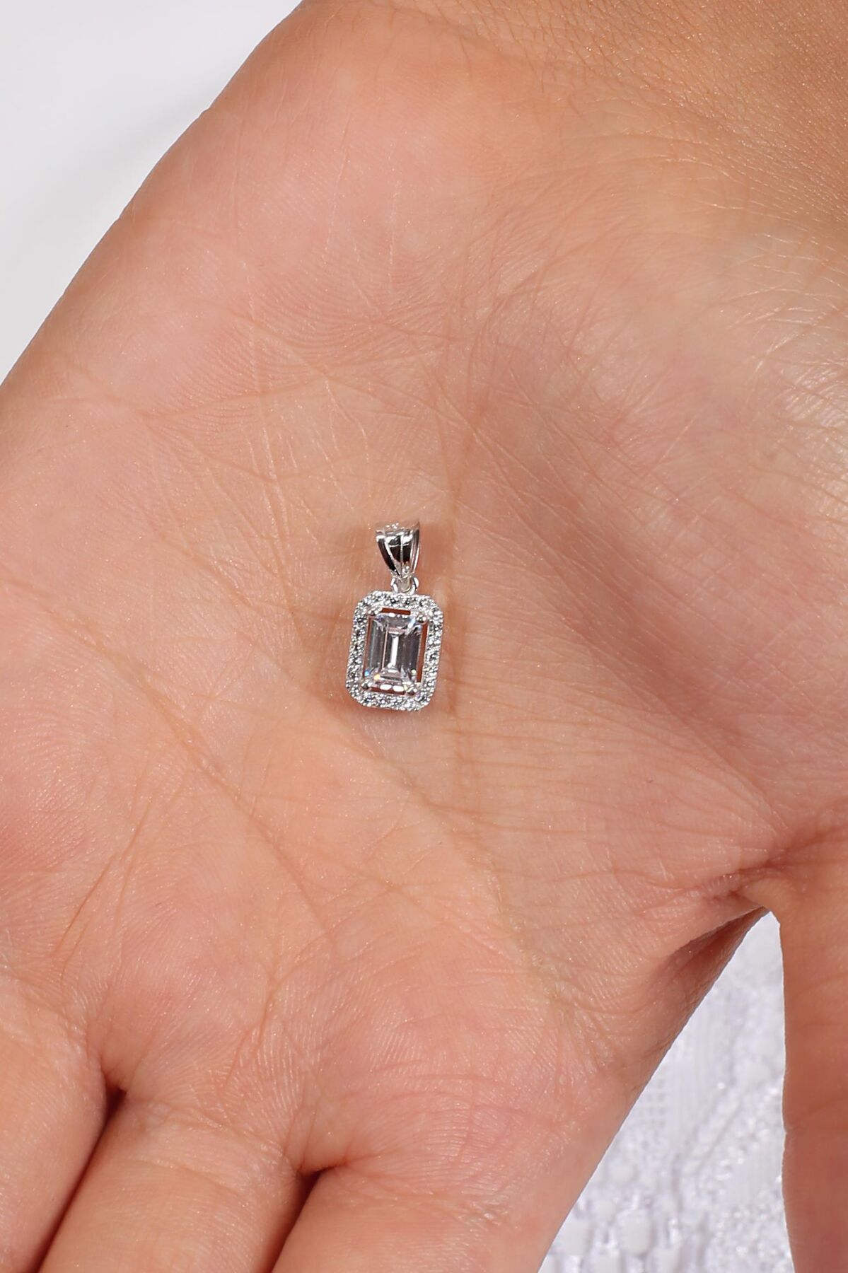 14K Gold Baguette Charm