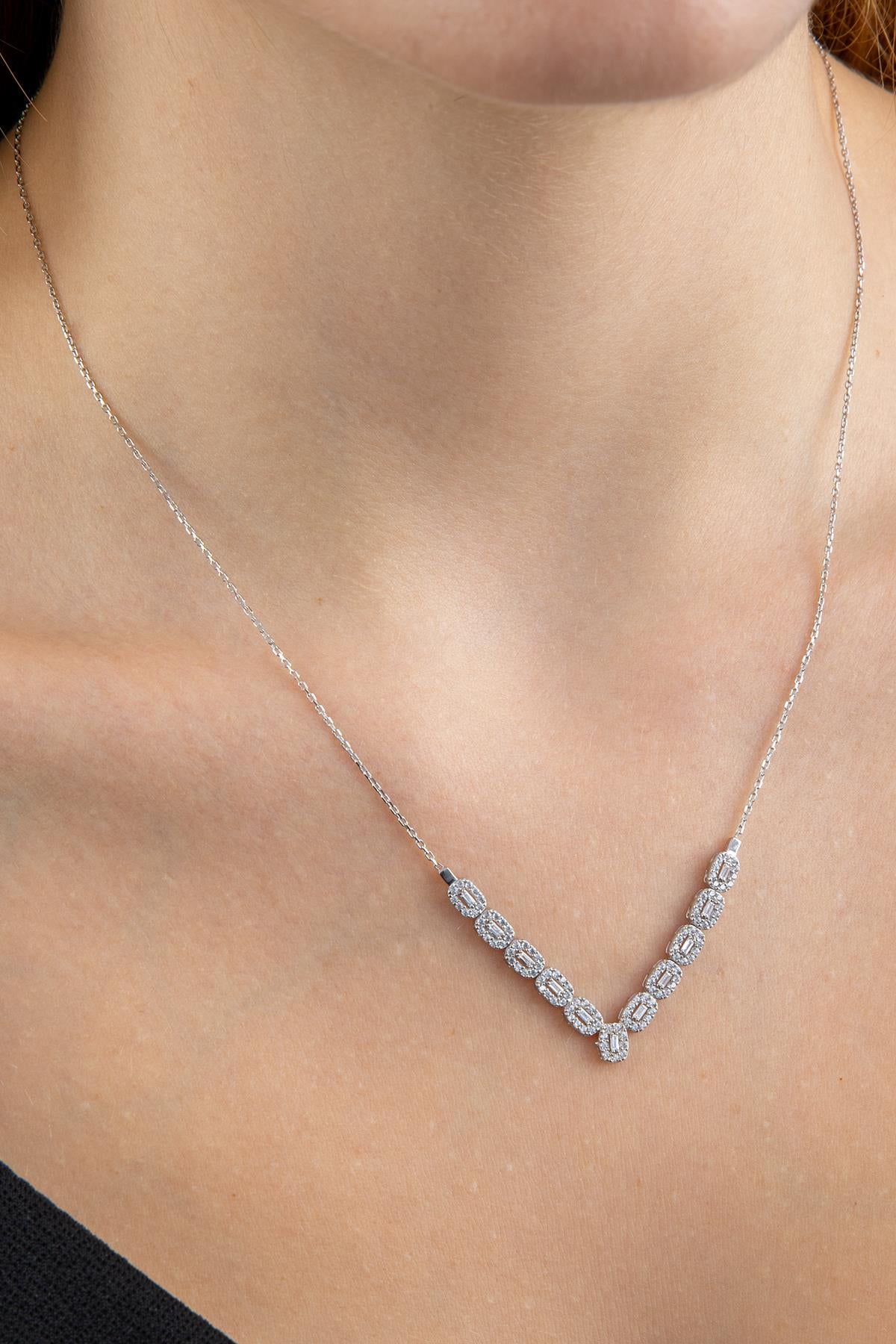 14K Gold Baguette Set ( Earrings - Necklace )