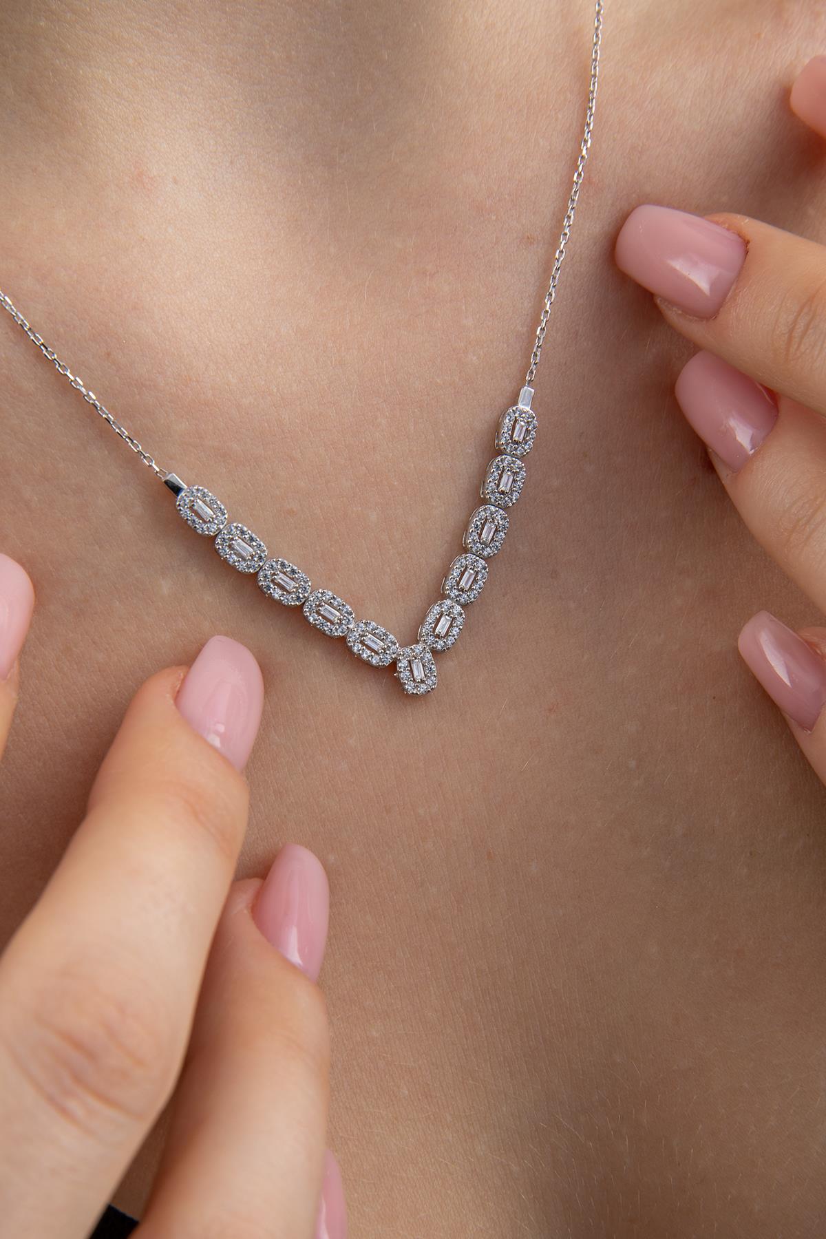 14K Gold Baguette Set ( Earrings - Necklace )