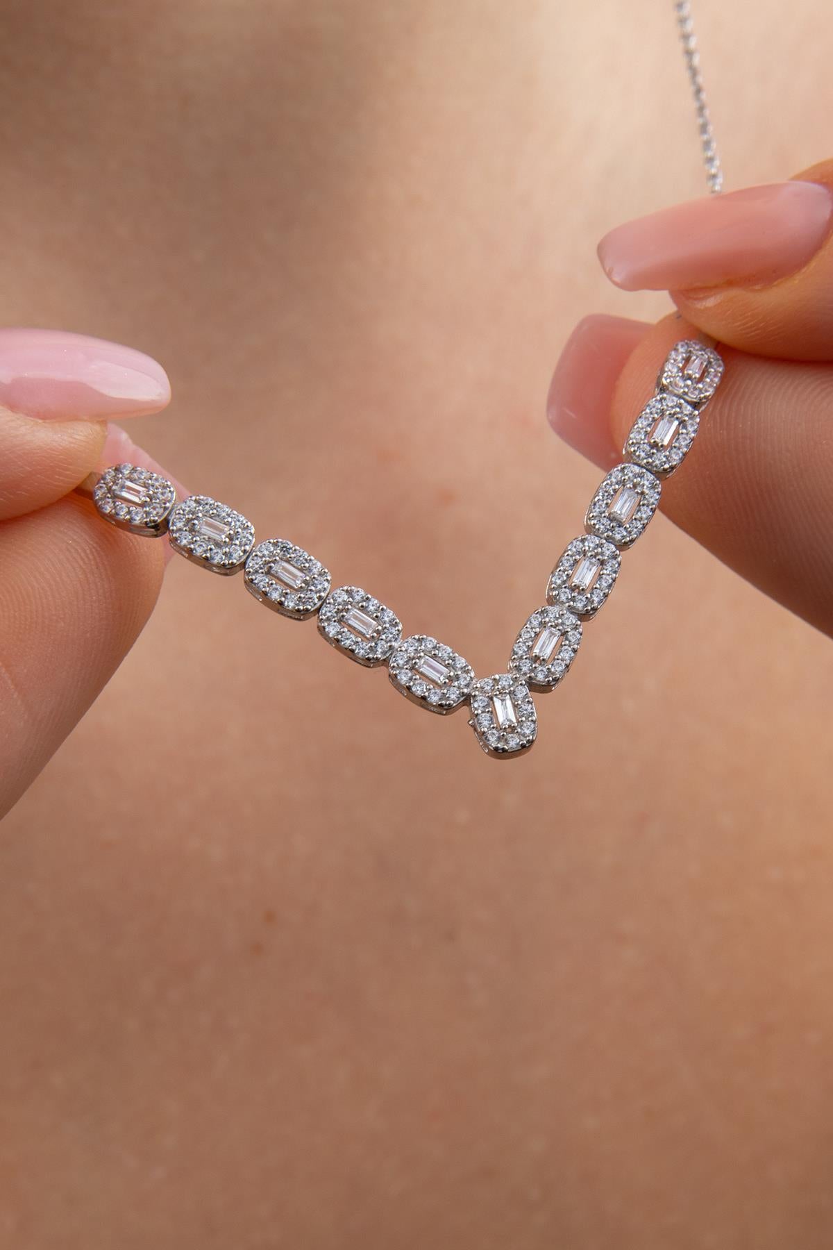 14K Gold Baguette Set ( Earrings - Necklace )