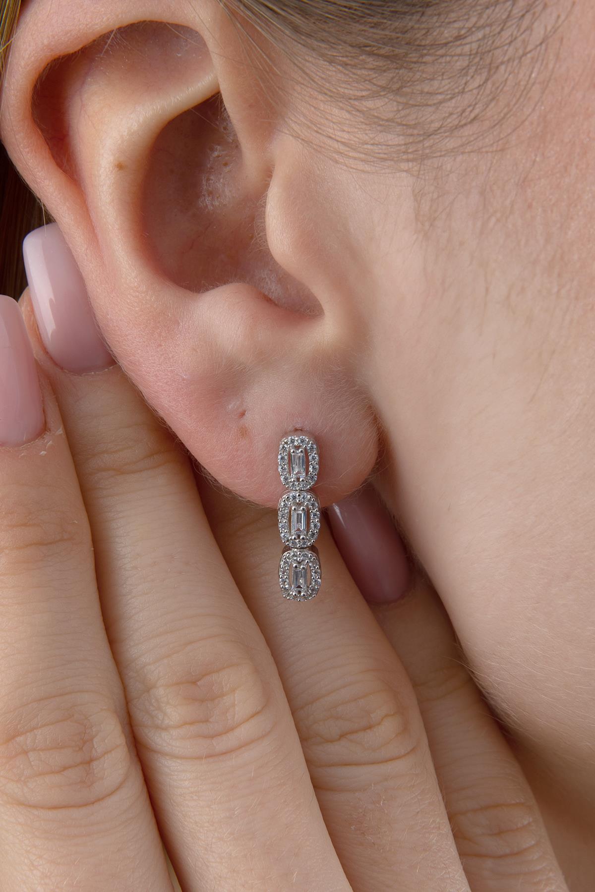 14K Gold Baguette Set ( Earrings - Necklace )