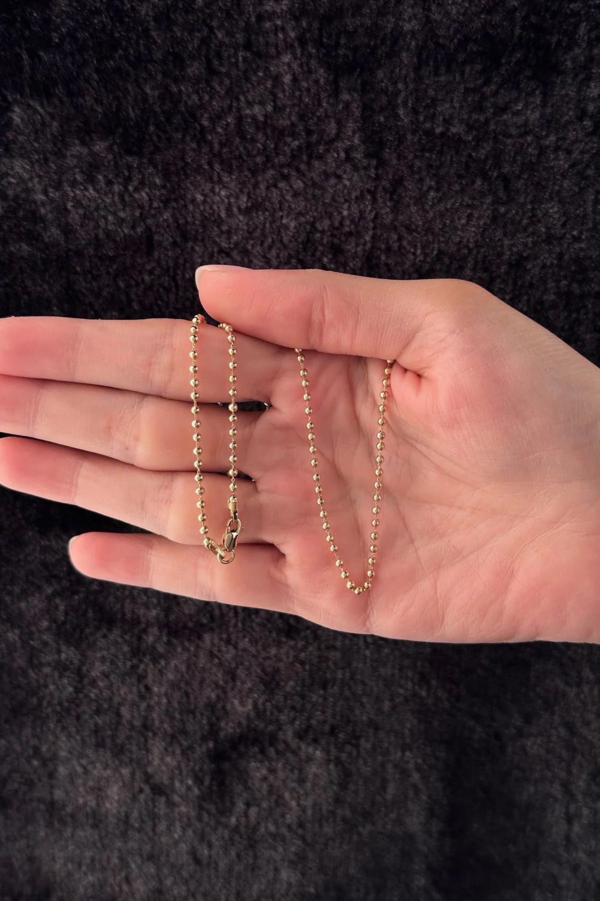 14K Gold Ball Bead Chain 0.078 inch