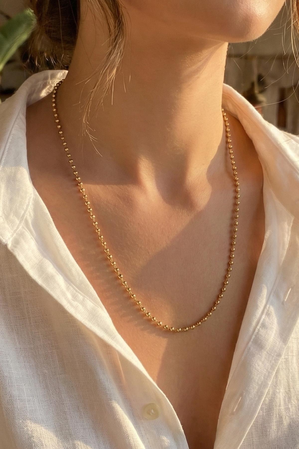 14K Gold Ball Bead Chain 0.098 inch