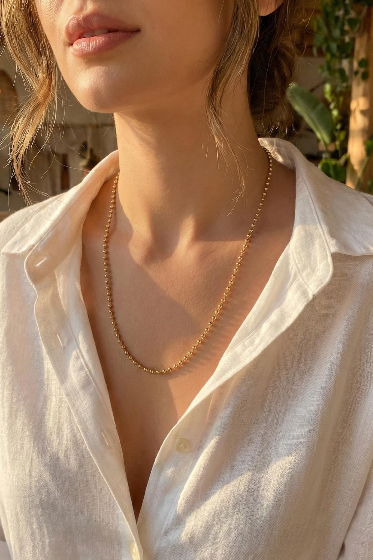 14K Gold Ball Bead Chain 0.098 inch