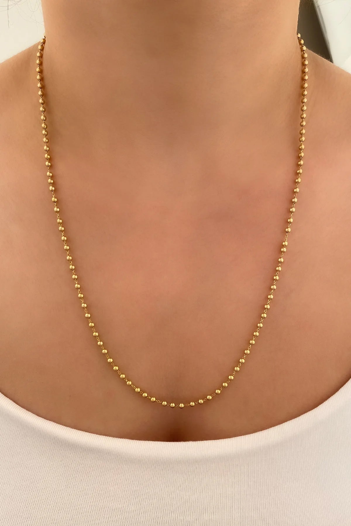 14K Gold Ball Bead Chain 0.098 inch