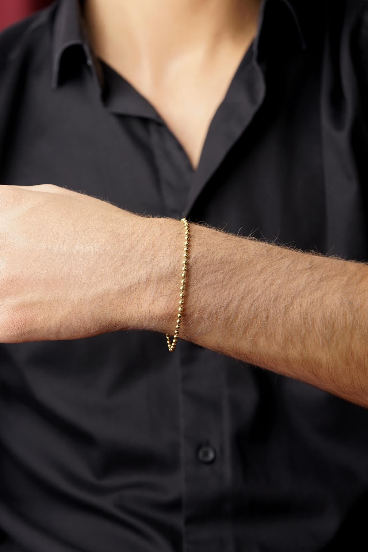 14K Gold Ball Beaded Bracelet