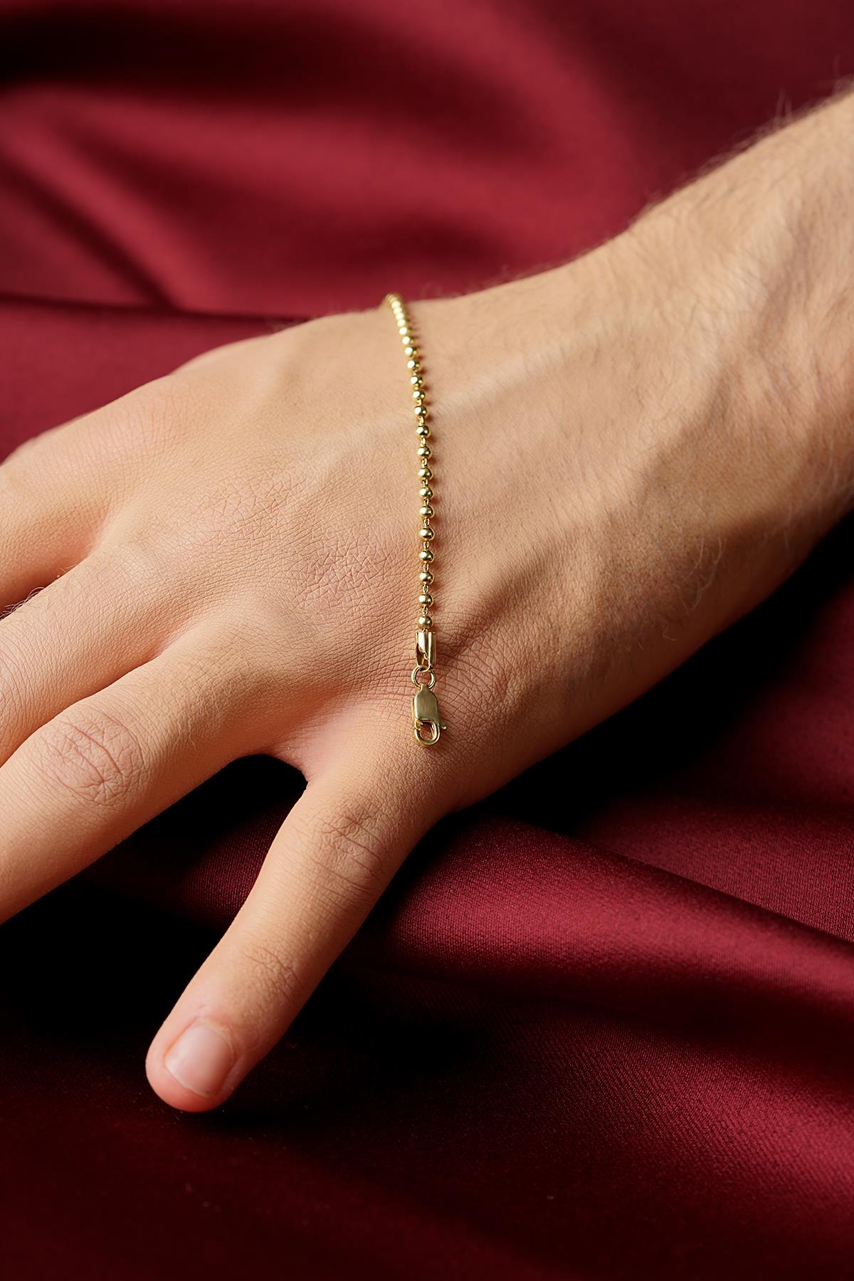 14K Gold Ball Beaded Bracelet