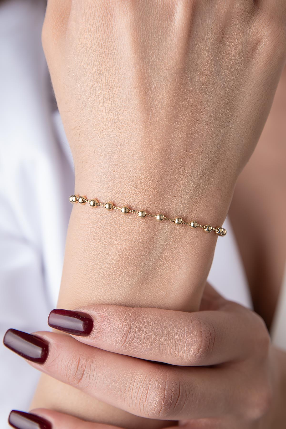 14K Gold Ball Bracelet 2.95 mm