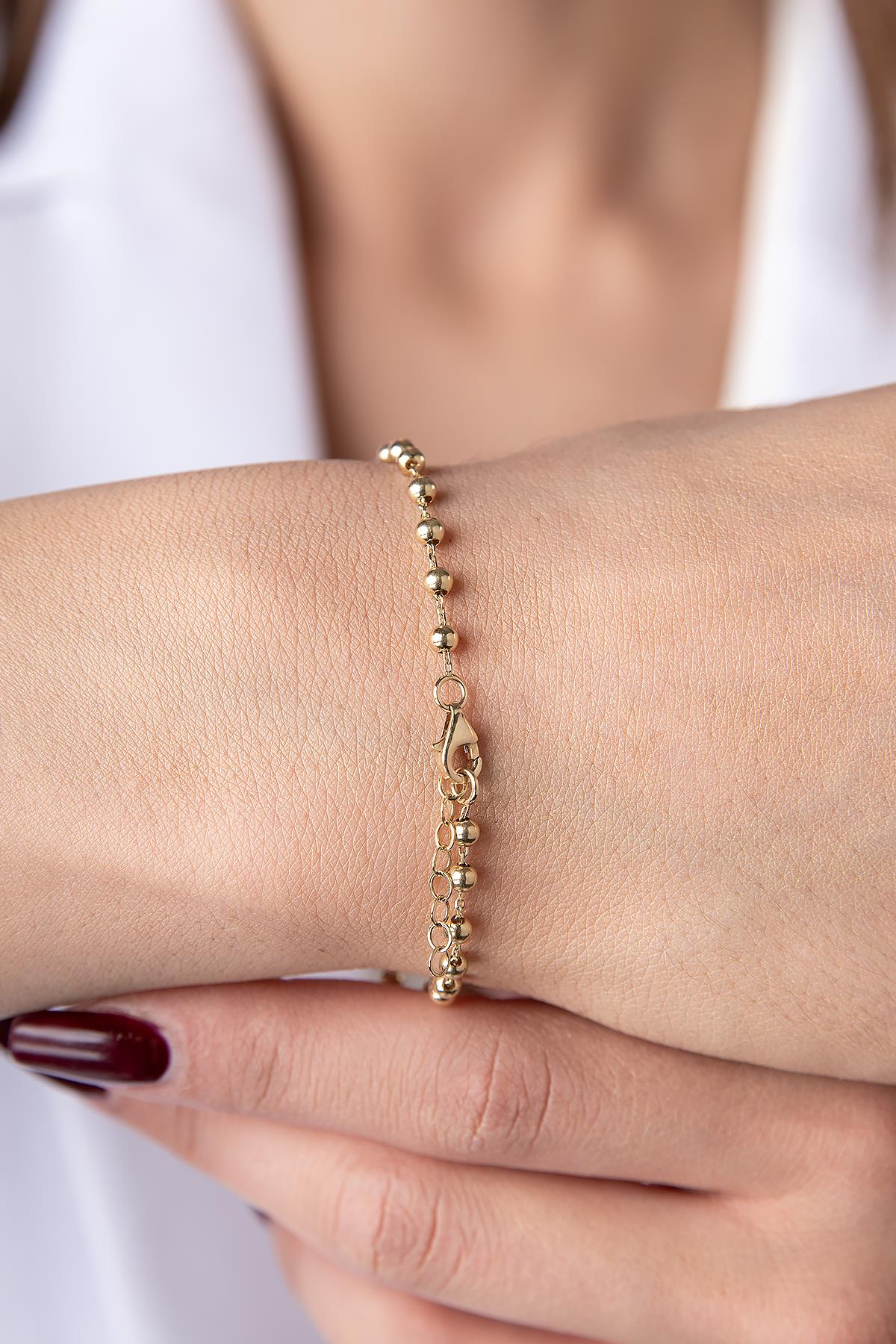 14K Gold Ball Bracelet 2.95 mm