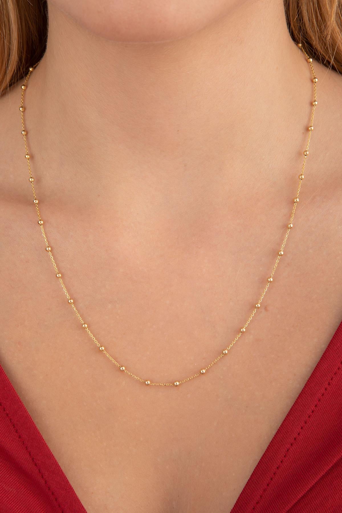 14K Solid Gold Ball Chain