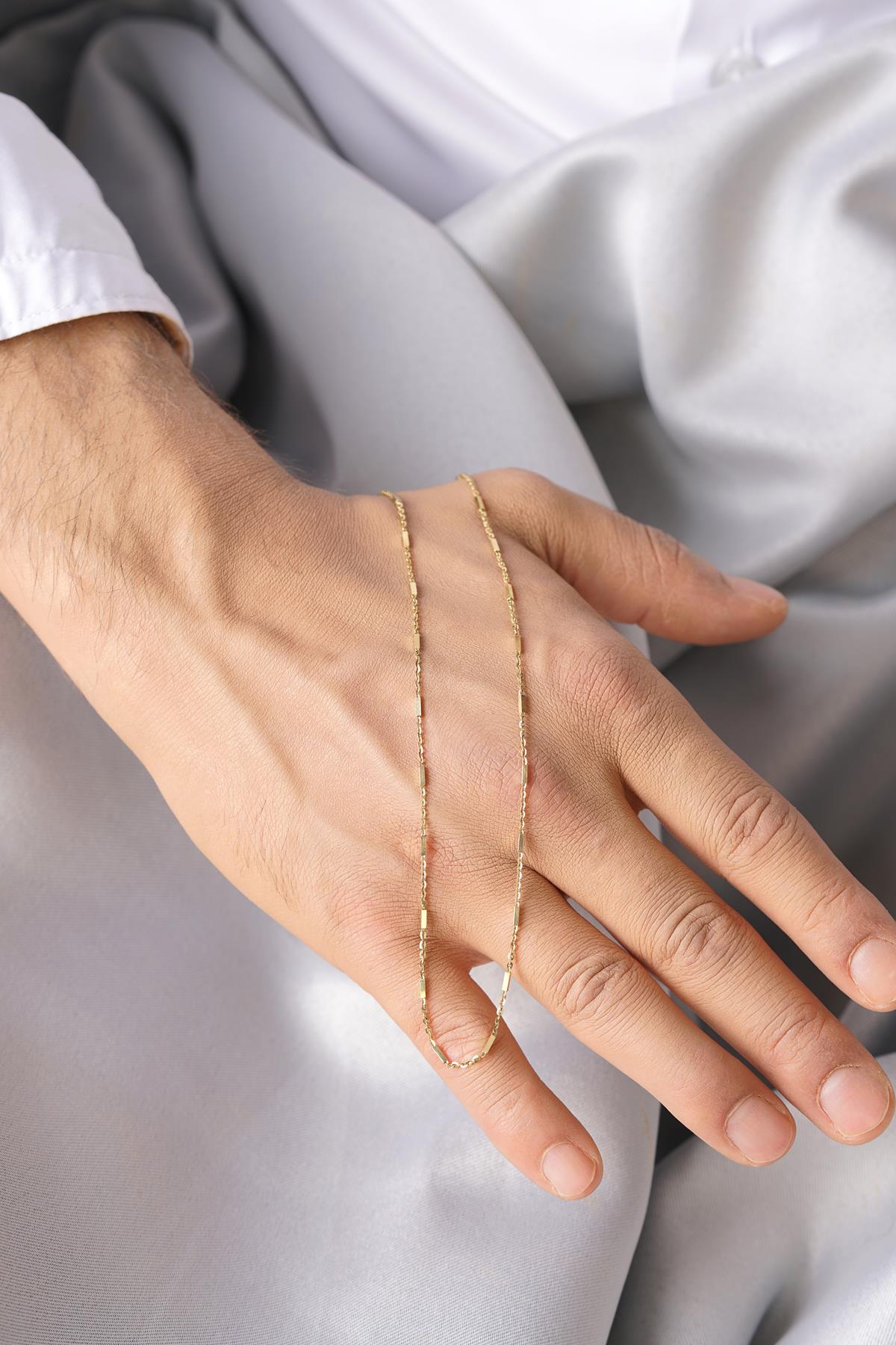14K Solid Gold Bar Store Link Chain