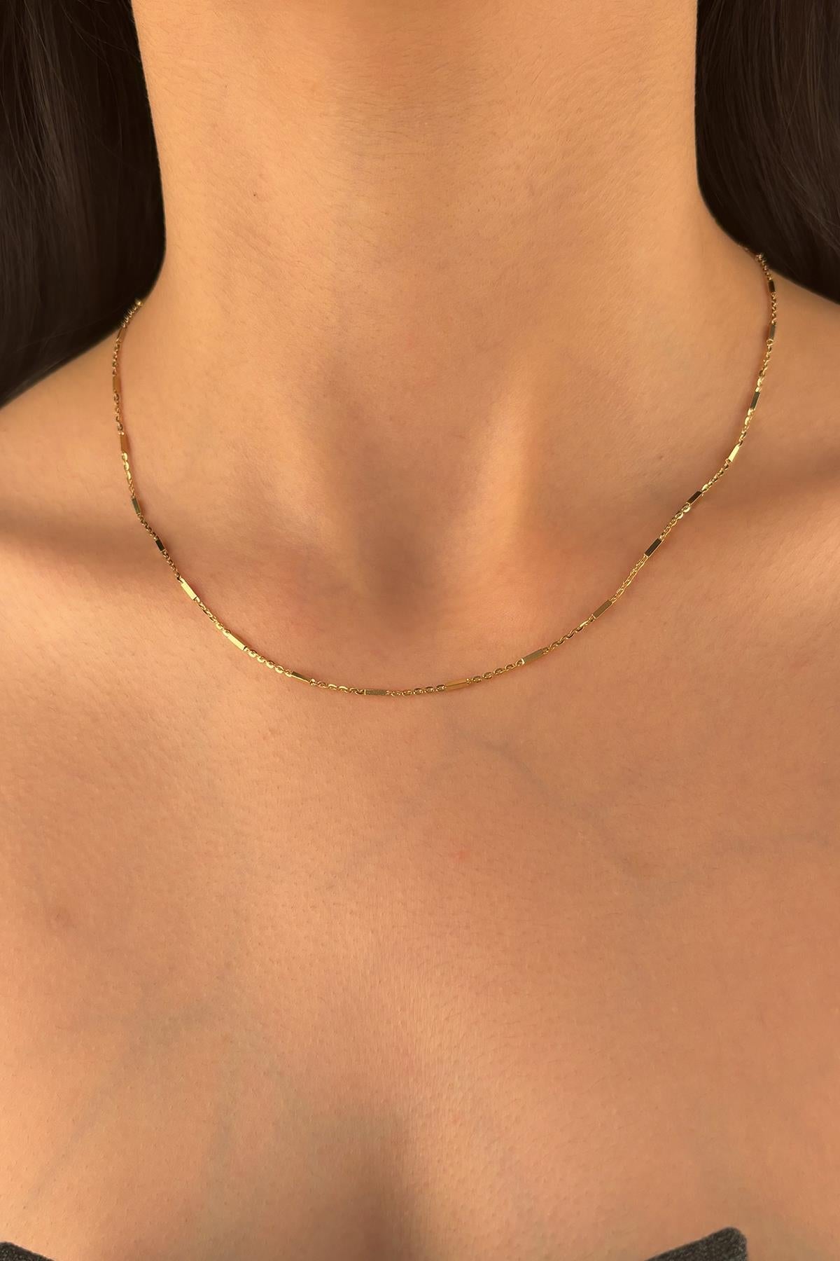 14K Gold Bar Store Link Chain