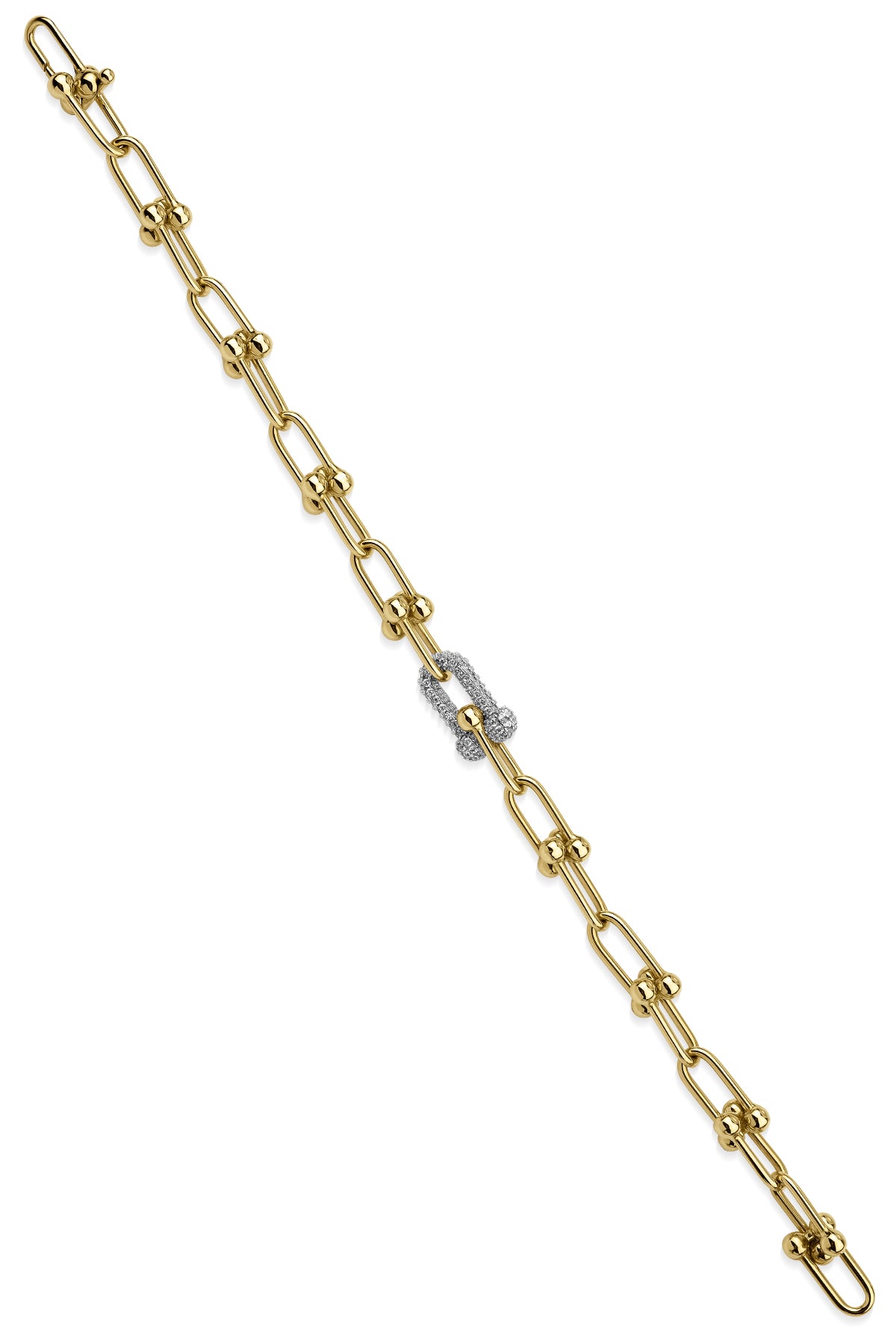 14K Gold Bauble Paperclip Brcaelet