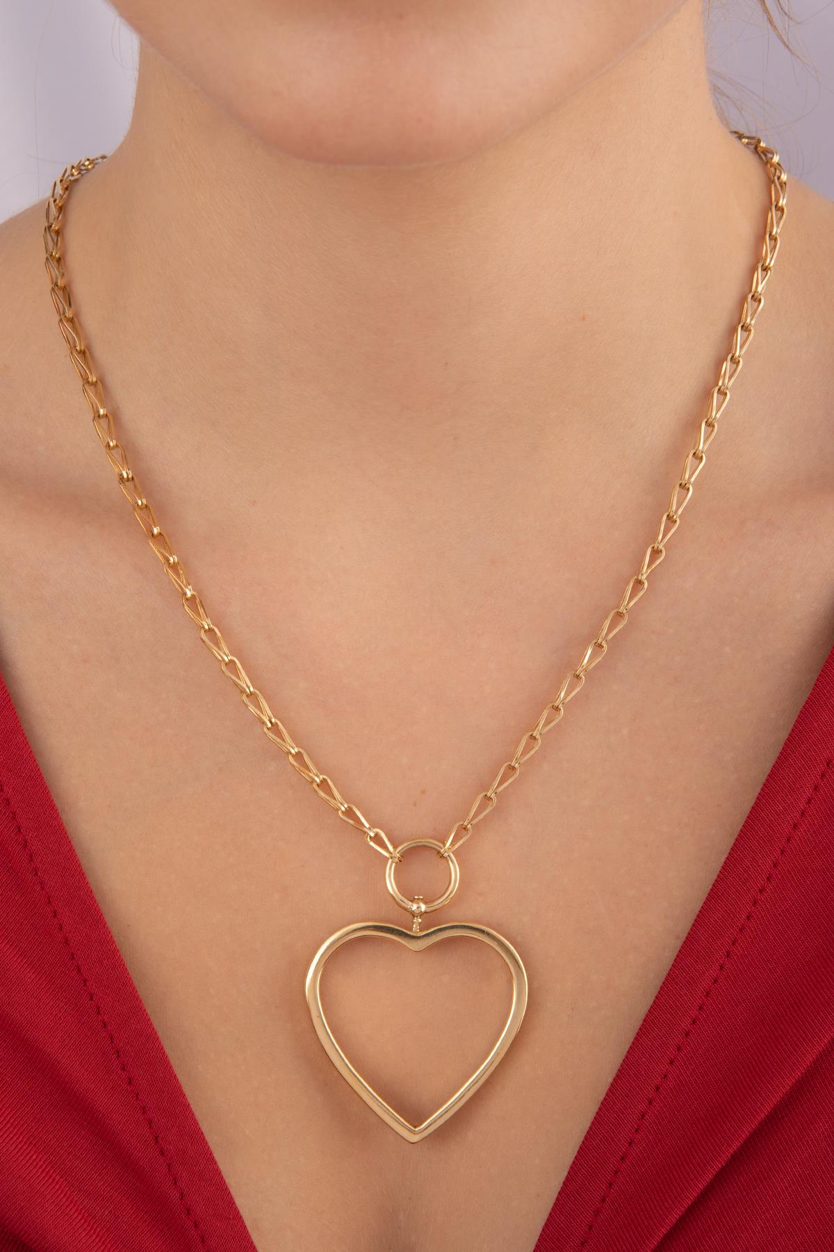 14K Gold Bella Mega Heart Necklace