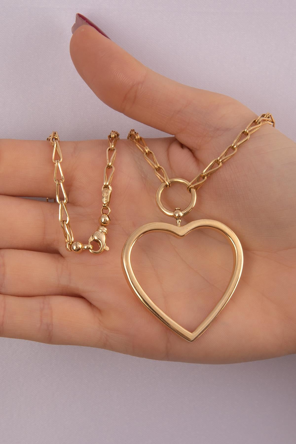14K Gold Bella Mega Heart Necklace