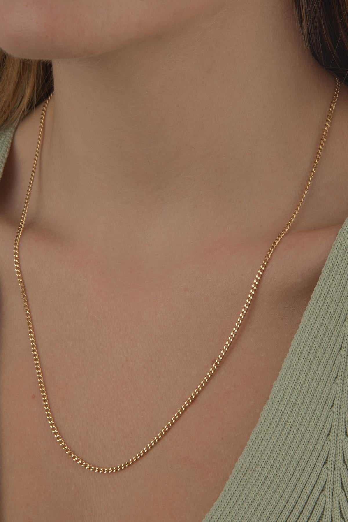 14K Gold Bevelled Cuban Chain 0.082 inch