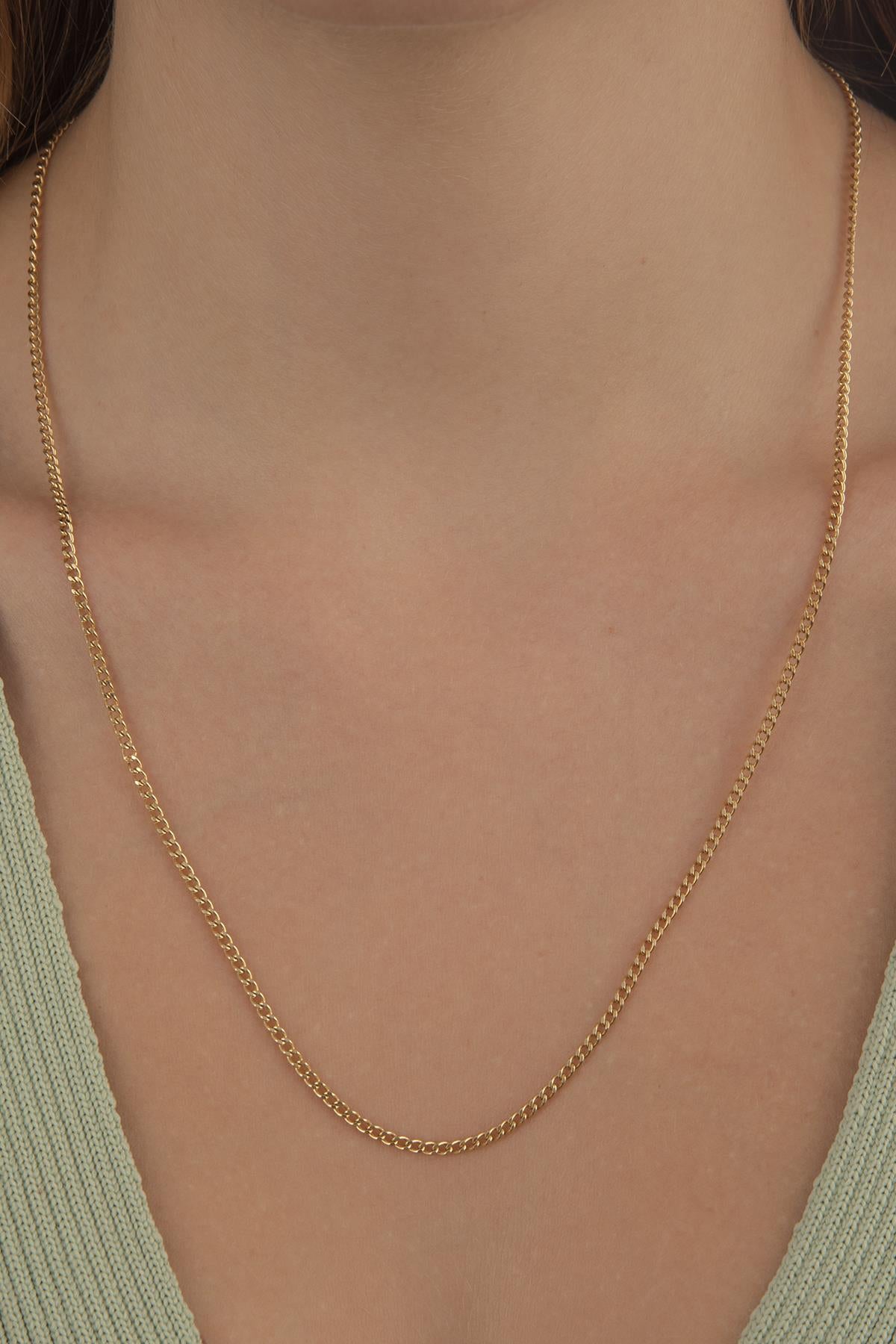 14K Gold Bevelled Cuban Chain 0.082 inch