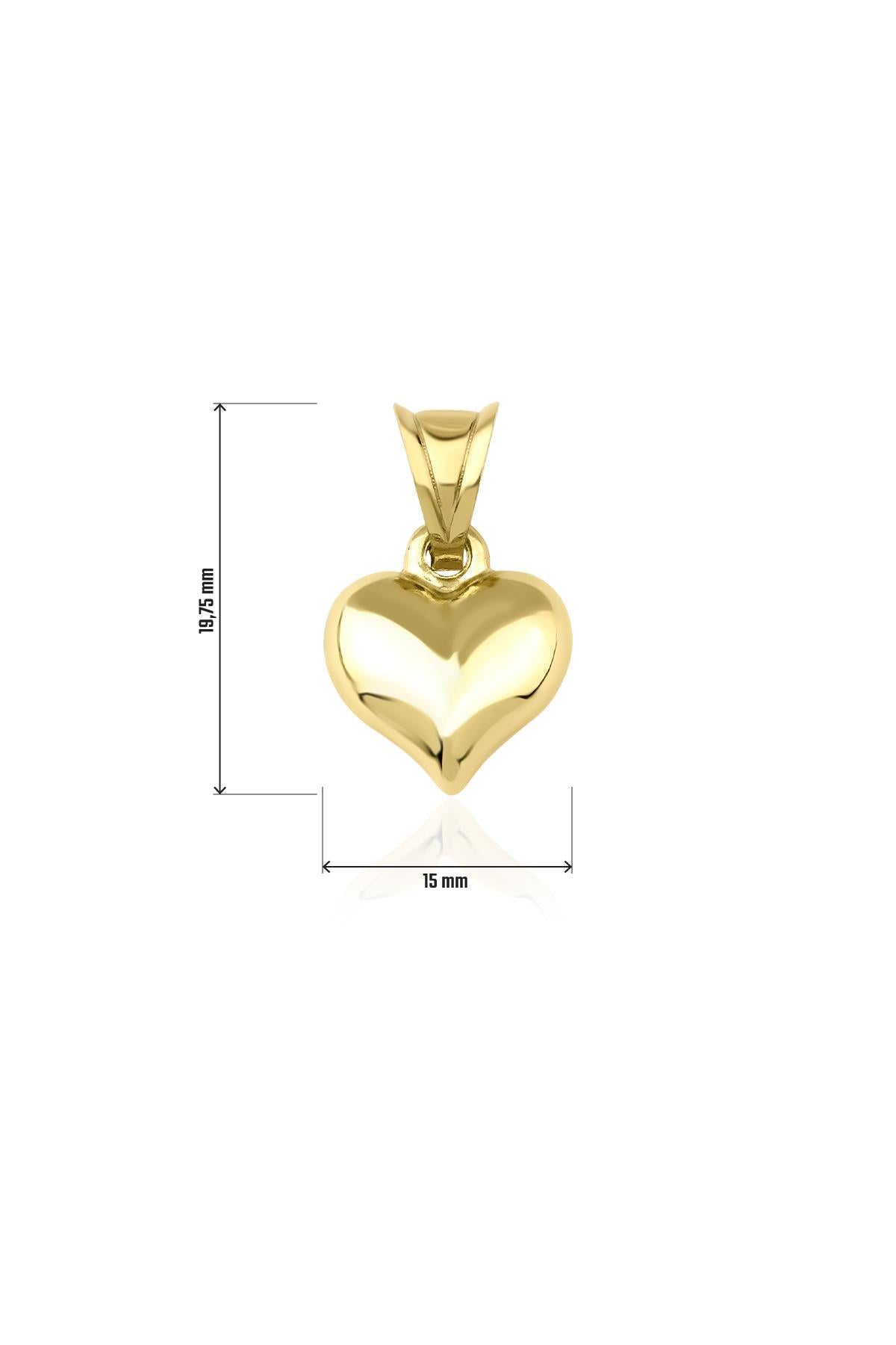 14K Gold Big Puff Heart Charm