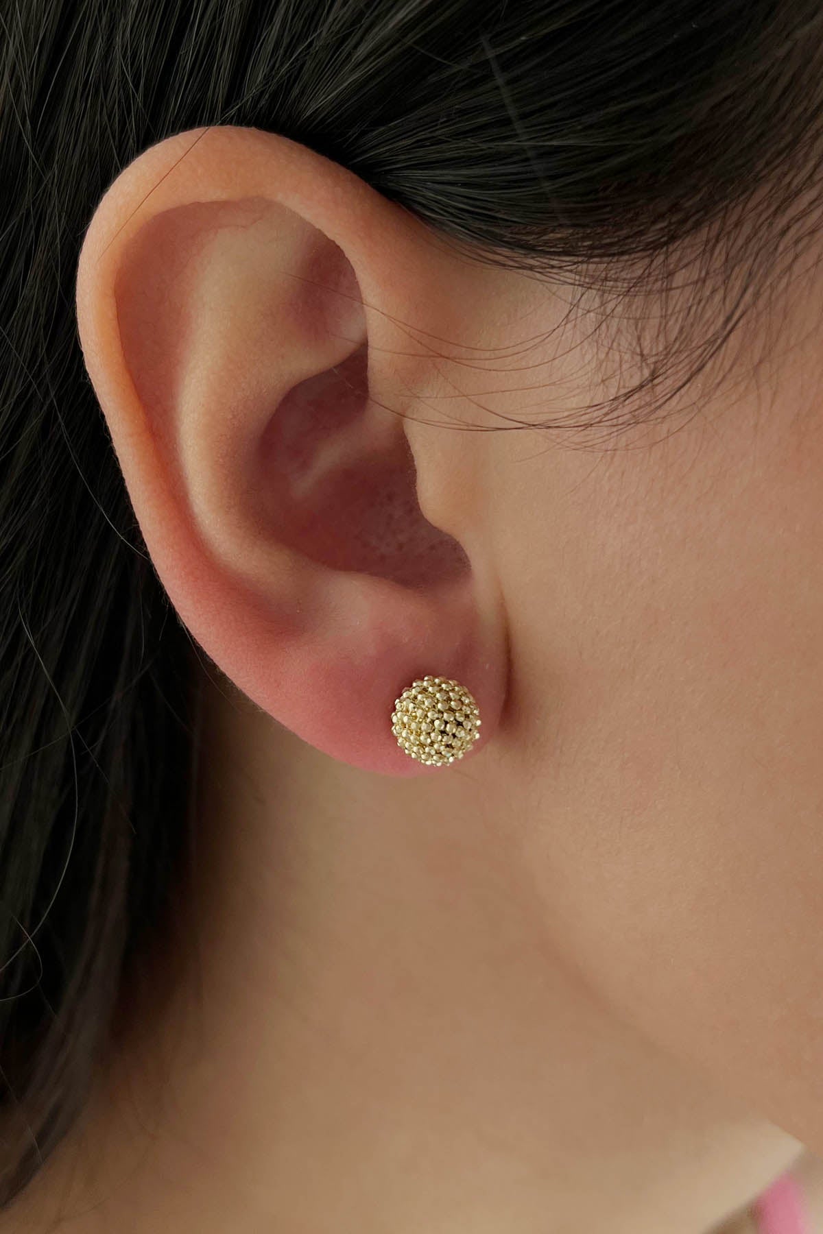 14K Gold Big Size Stud Mars Earrings