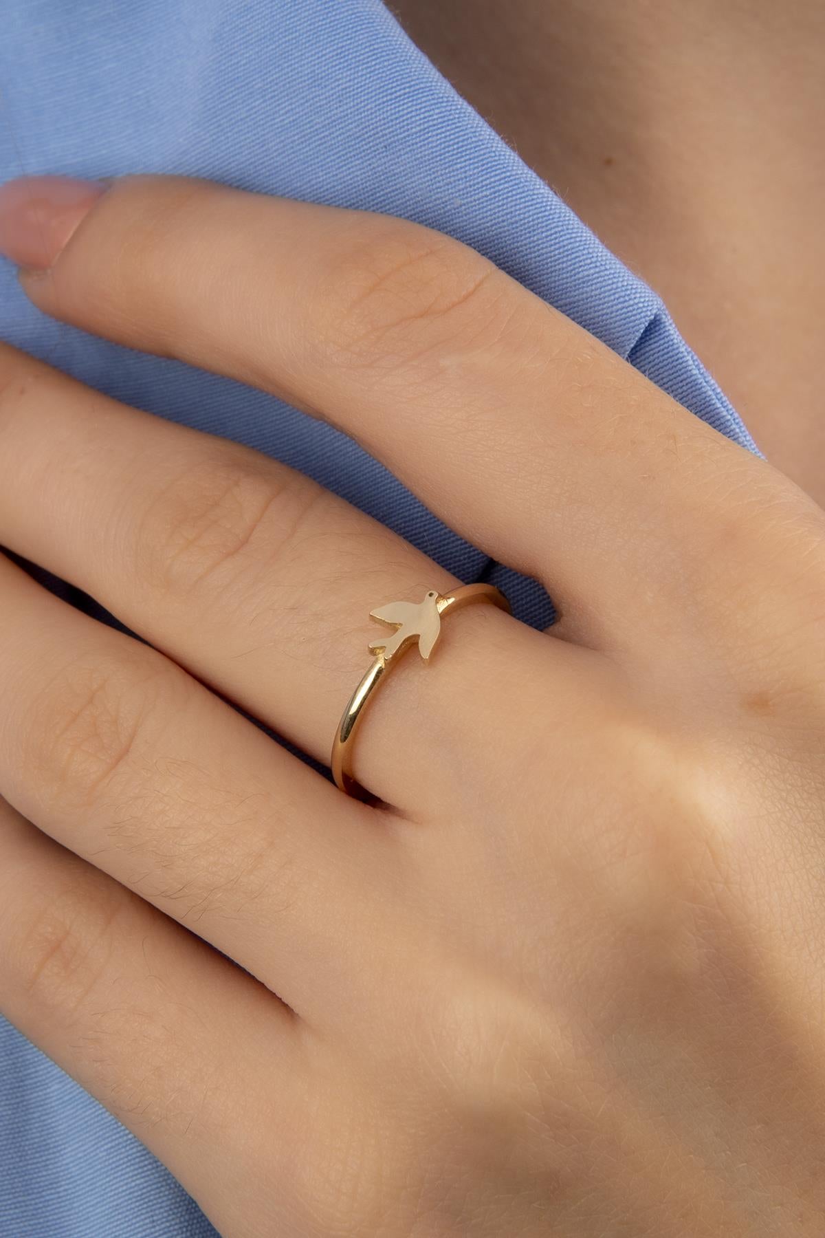 14K Gold Bird Shaped Ring