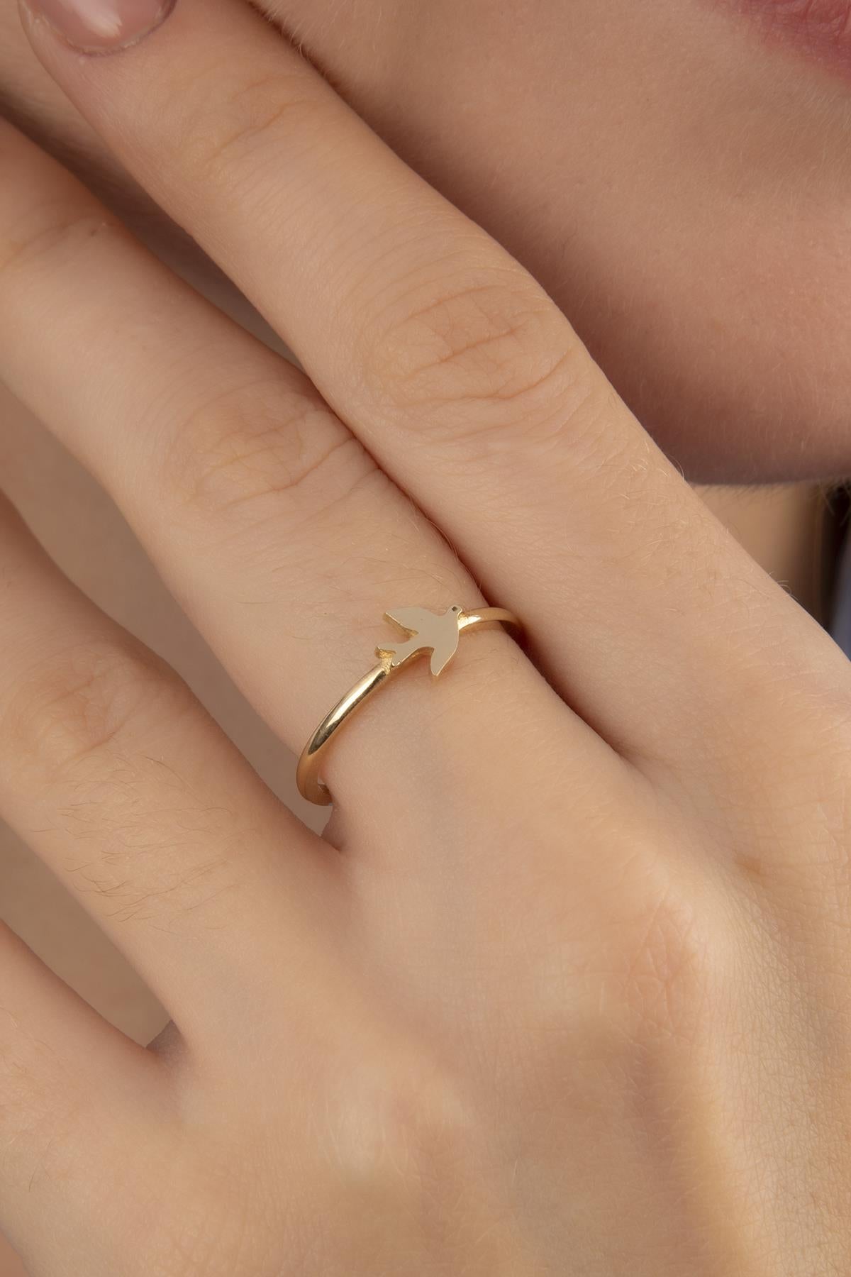 14K Gold Bird Shaped Ring