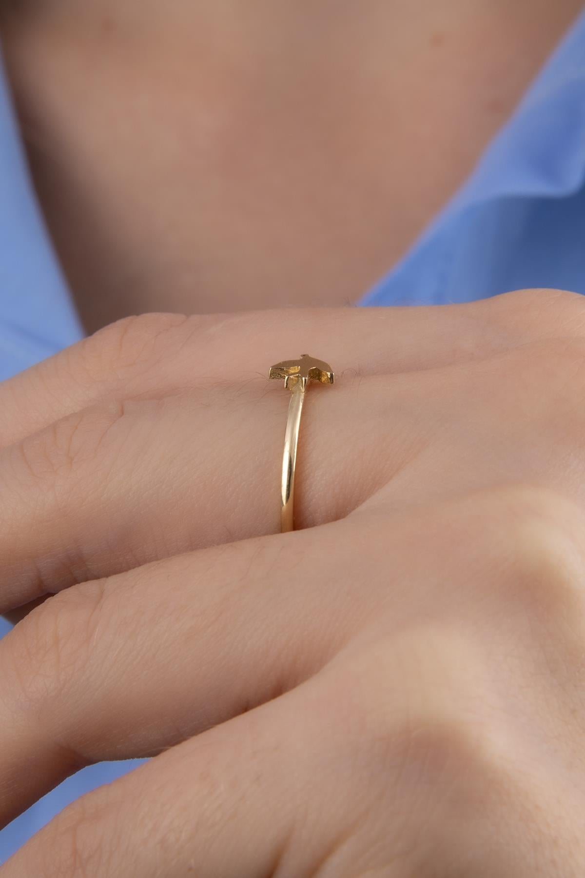 14K Gold Bird Shaped Ring